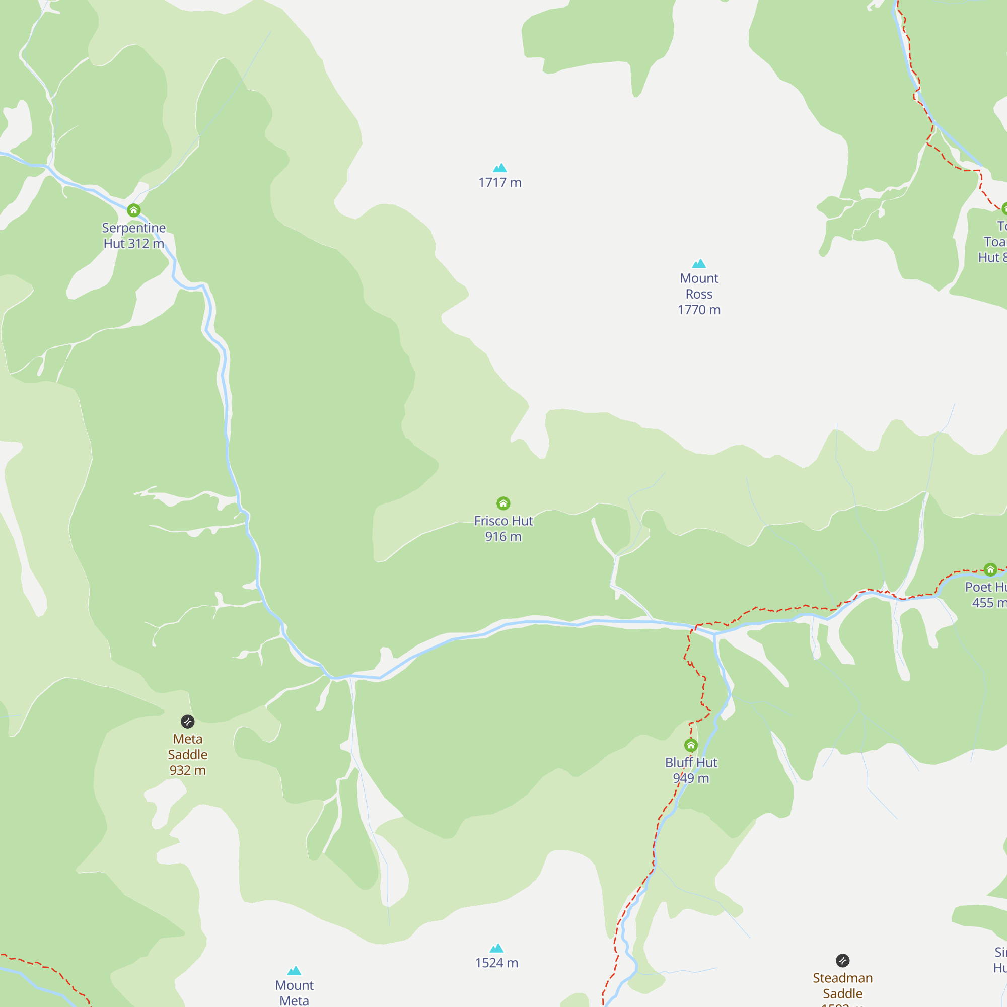 Frisco Hut map
