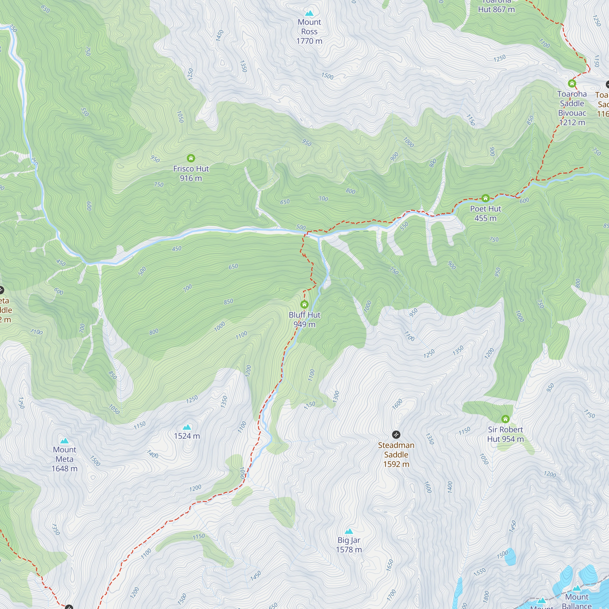 Bluff Hut map