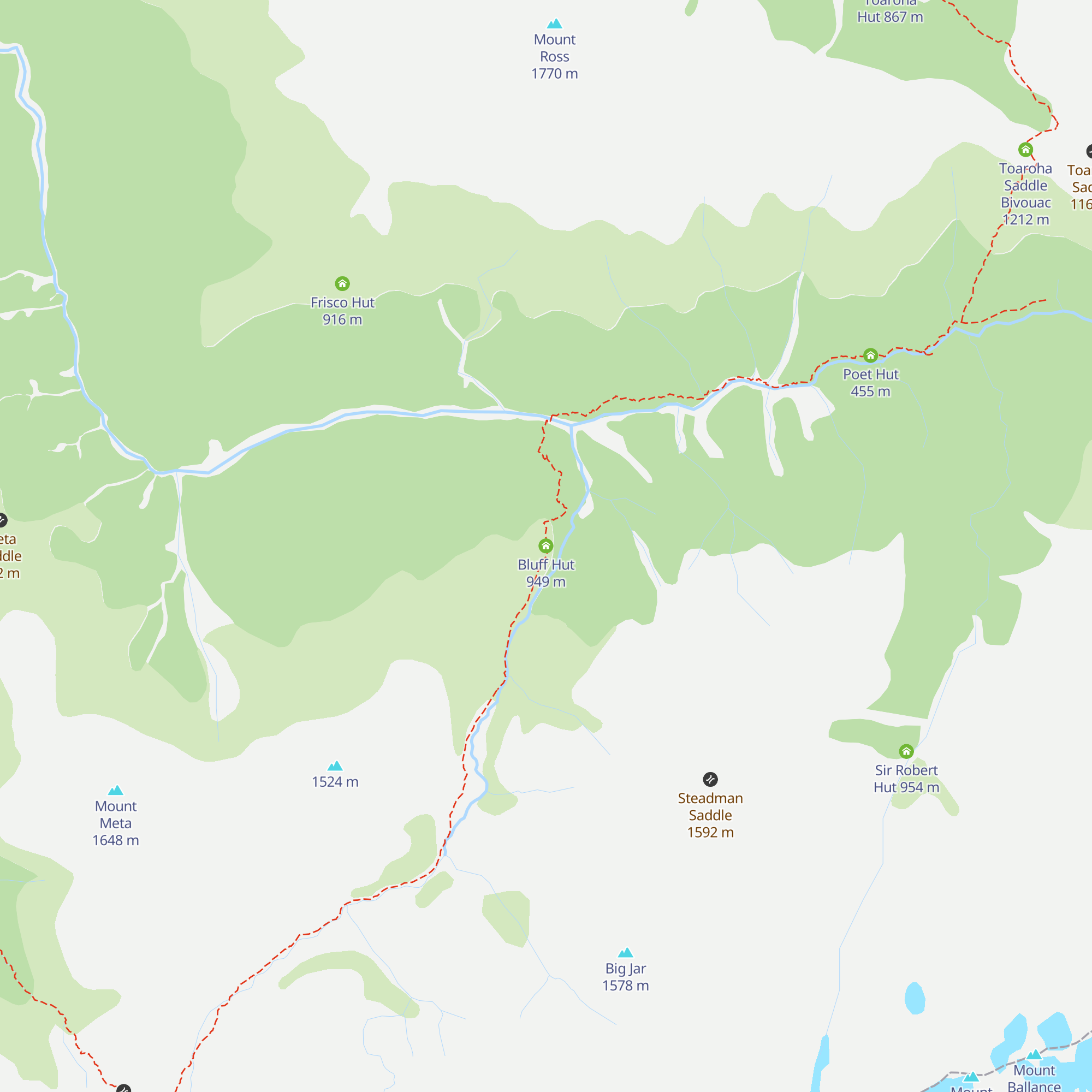 Bluff Hut map