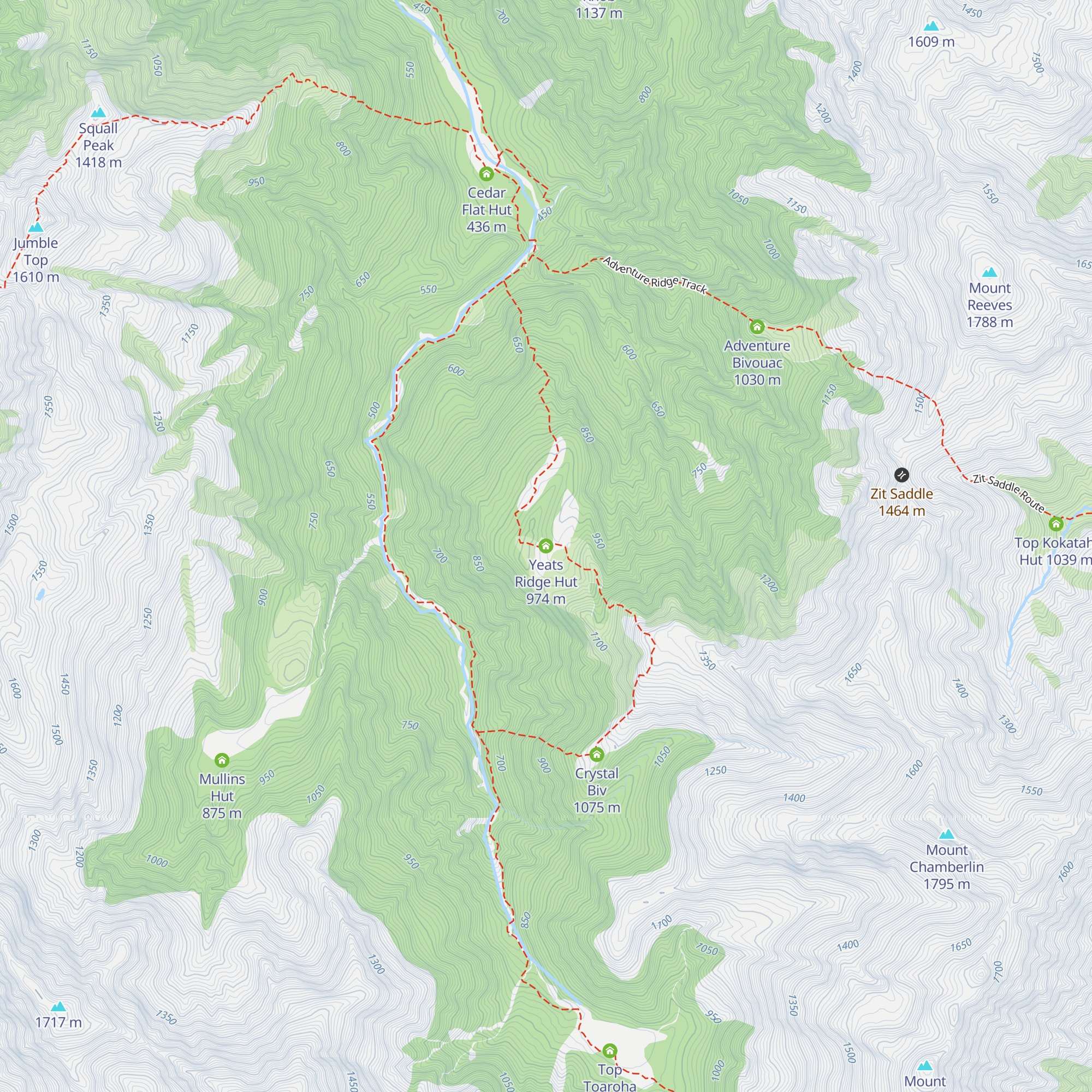 Yeats Ridge Hut map