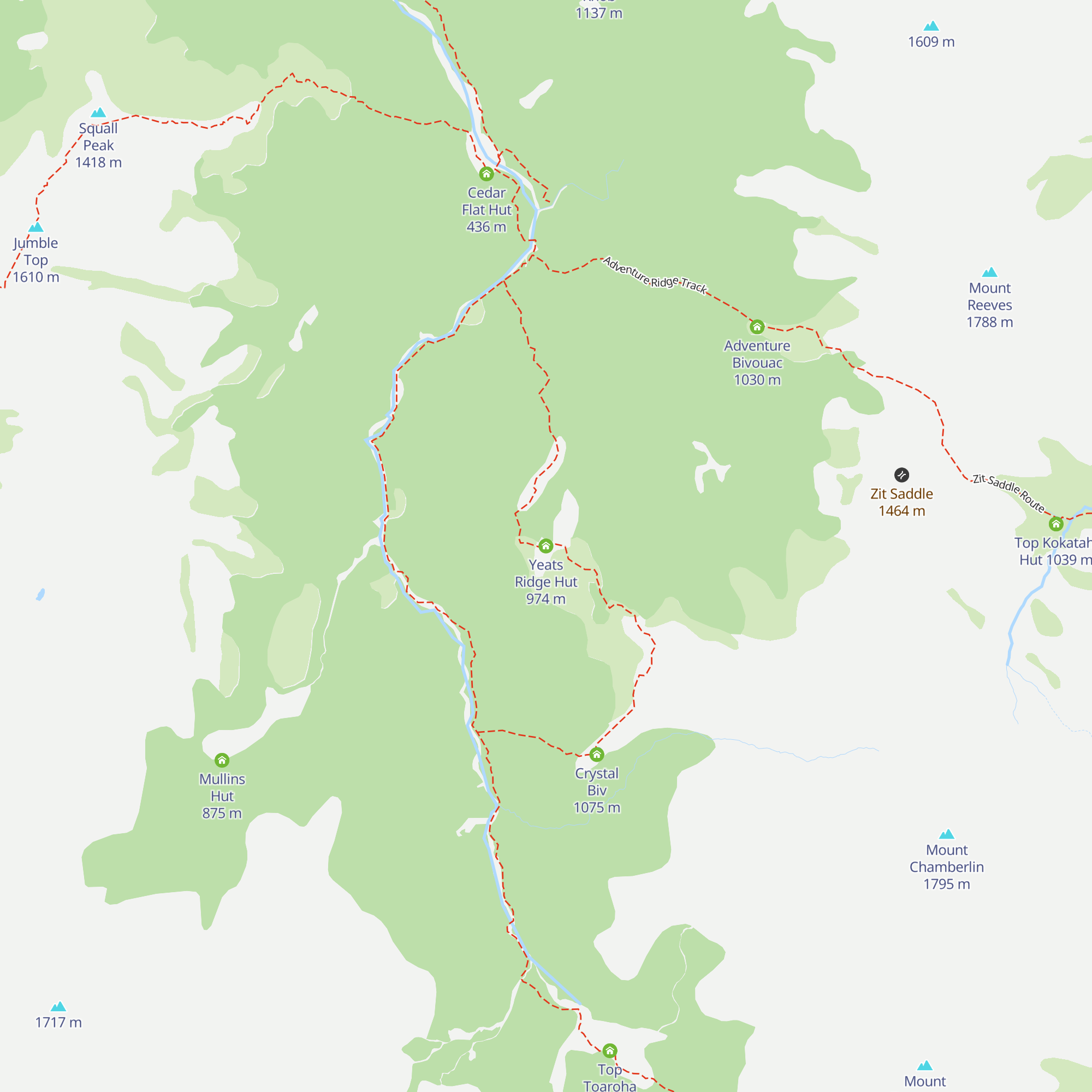 Yeats Ridge Hut map