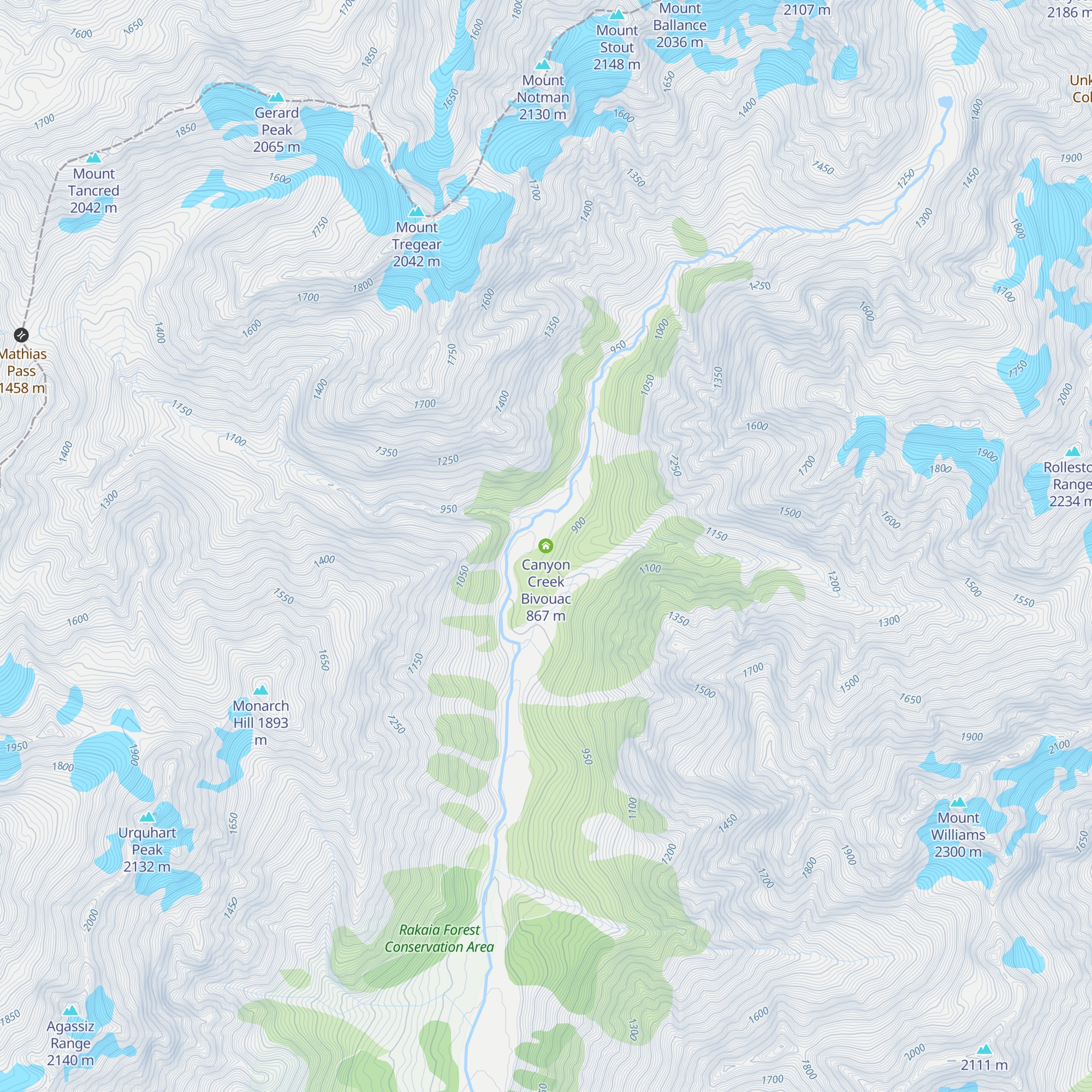 Canyon Creek Bivouac map