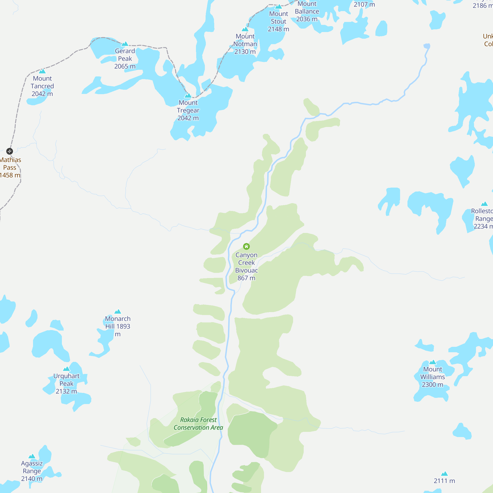 Canyon Creek Bivouac map