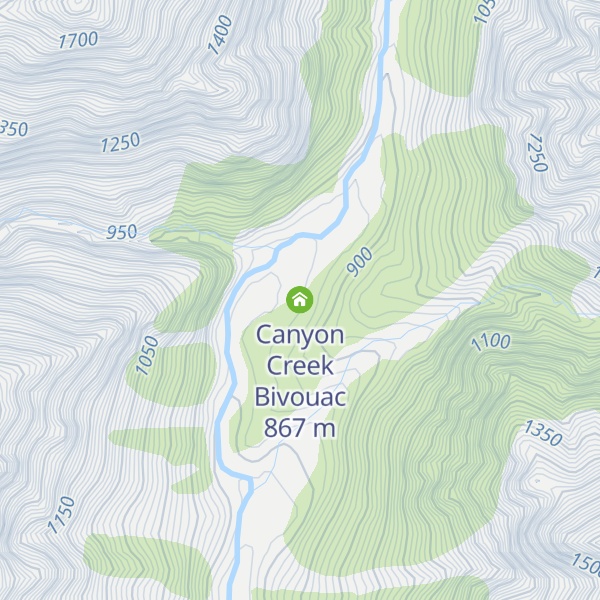 Map of Canyon Creek Bivouac