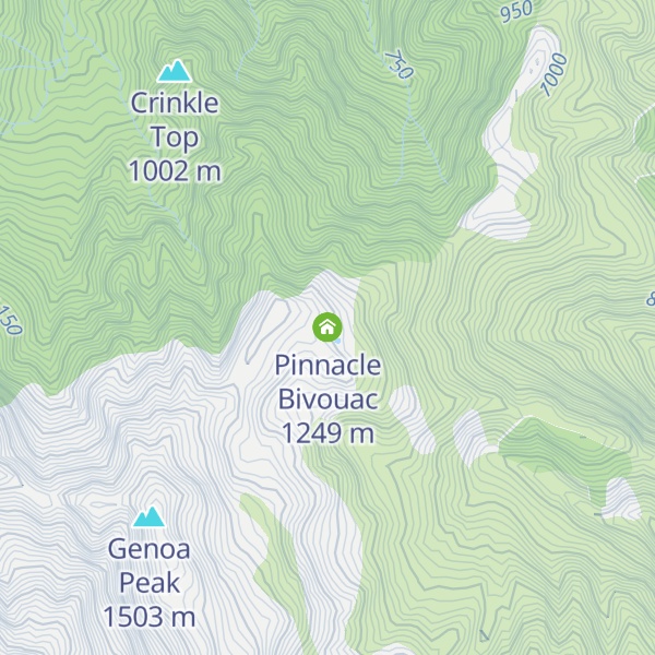 Map of Pinnacle Bivouac