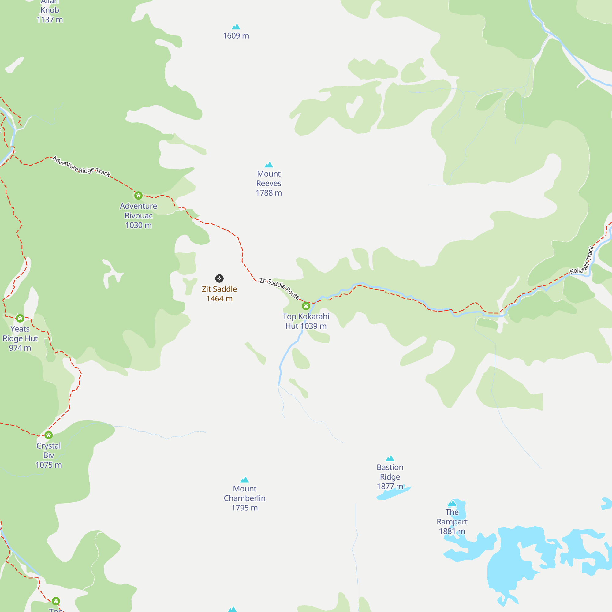 Top Kokatahi Hut map