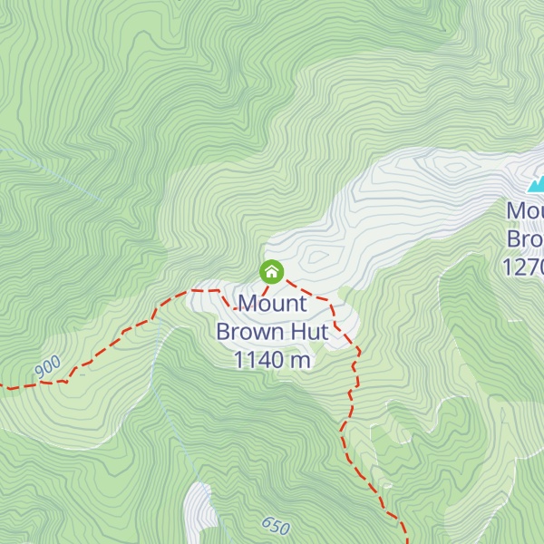 Map of Mount Brown Hut