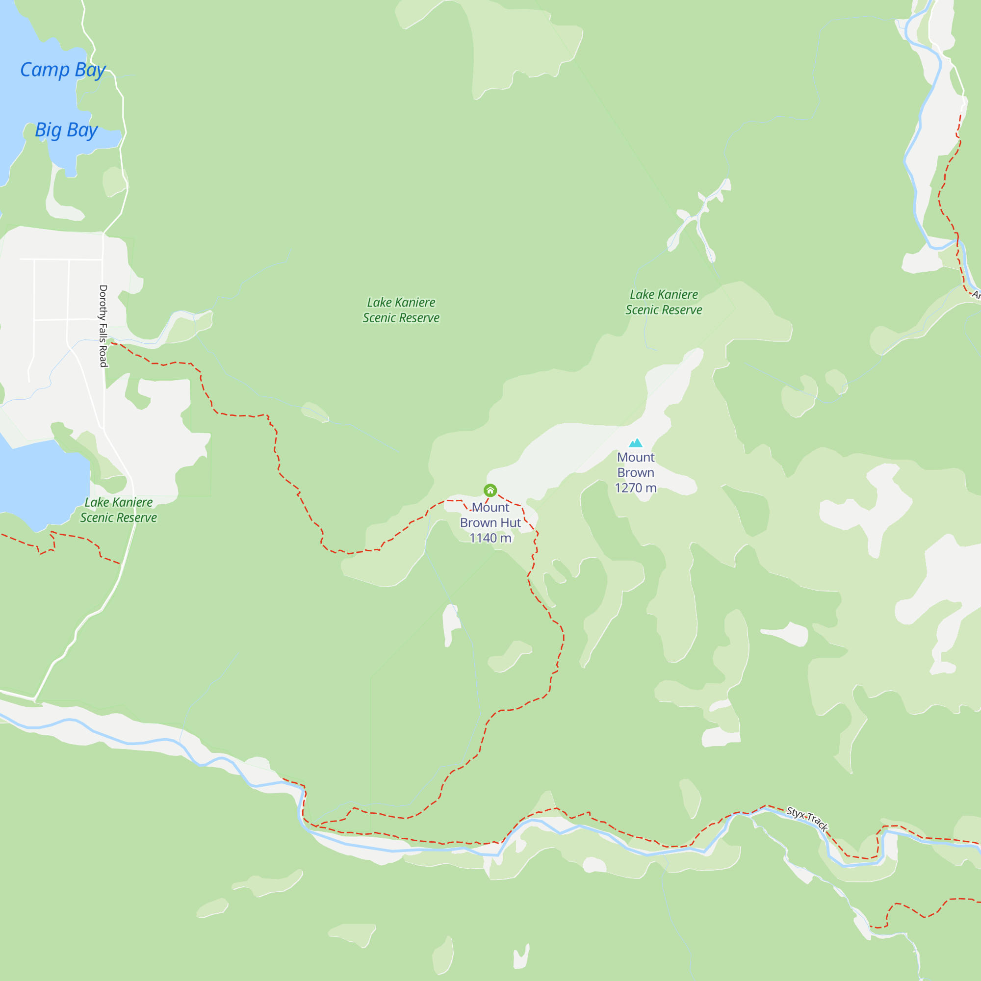 Mount Brown Hut map