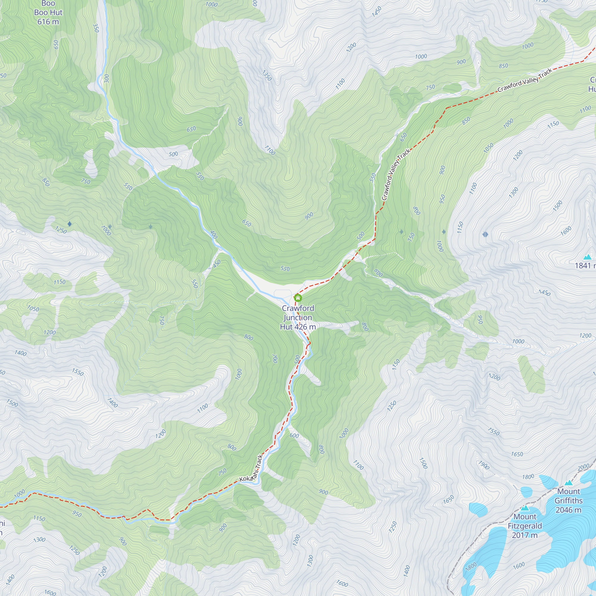 Crawford Junction Hut map