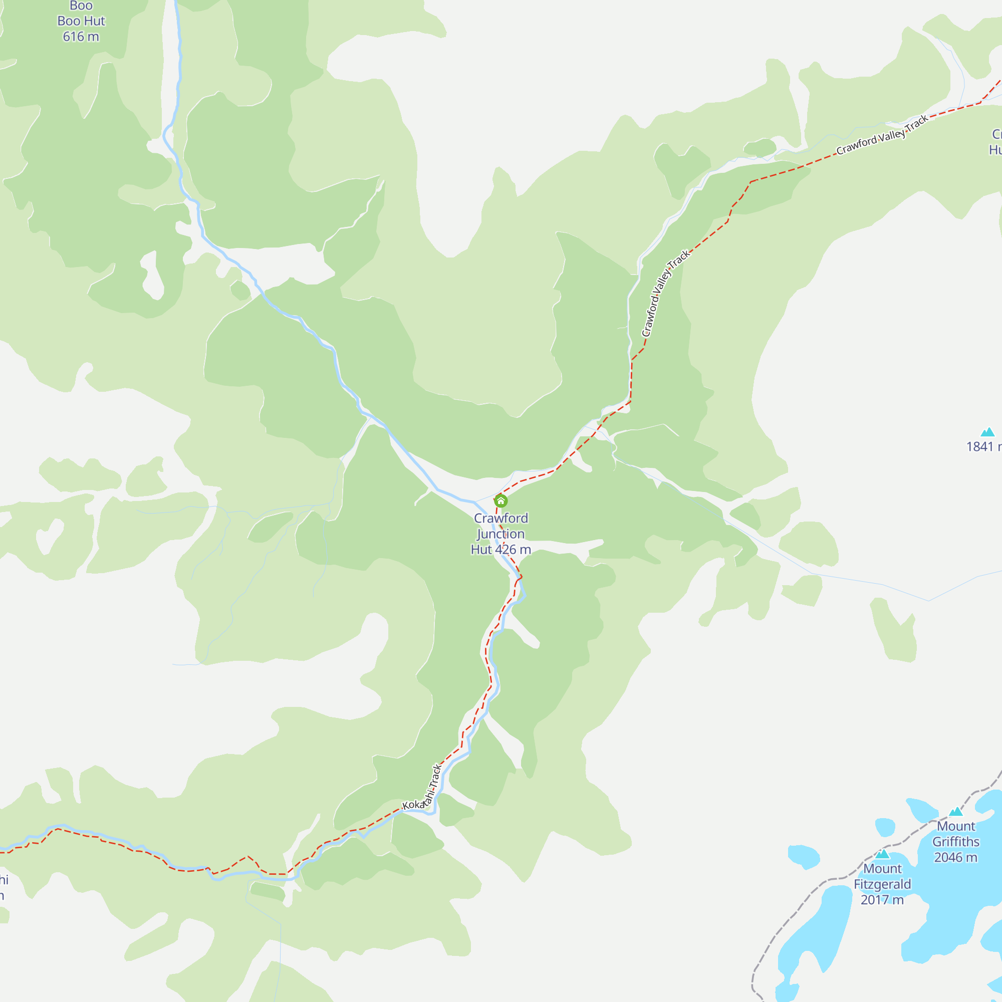 Crawford Junction Hut map