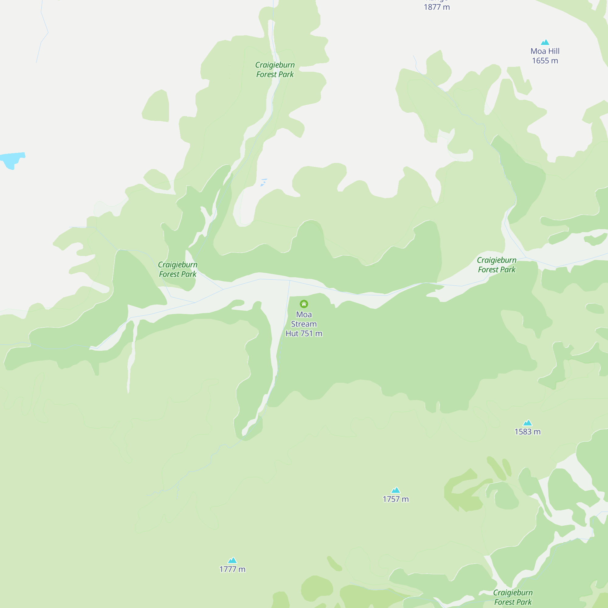 Moa Stream Hut map