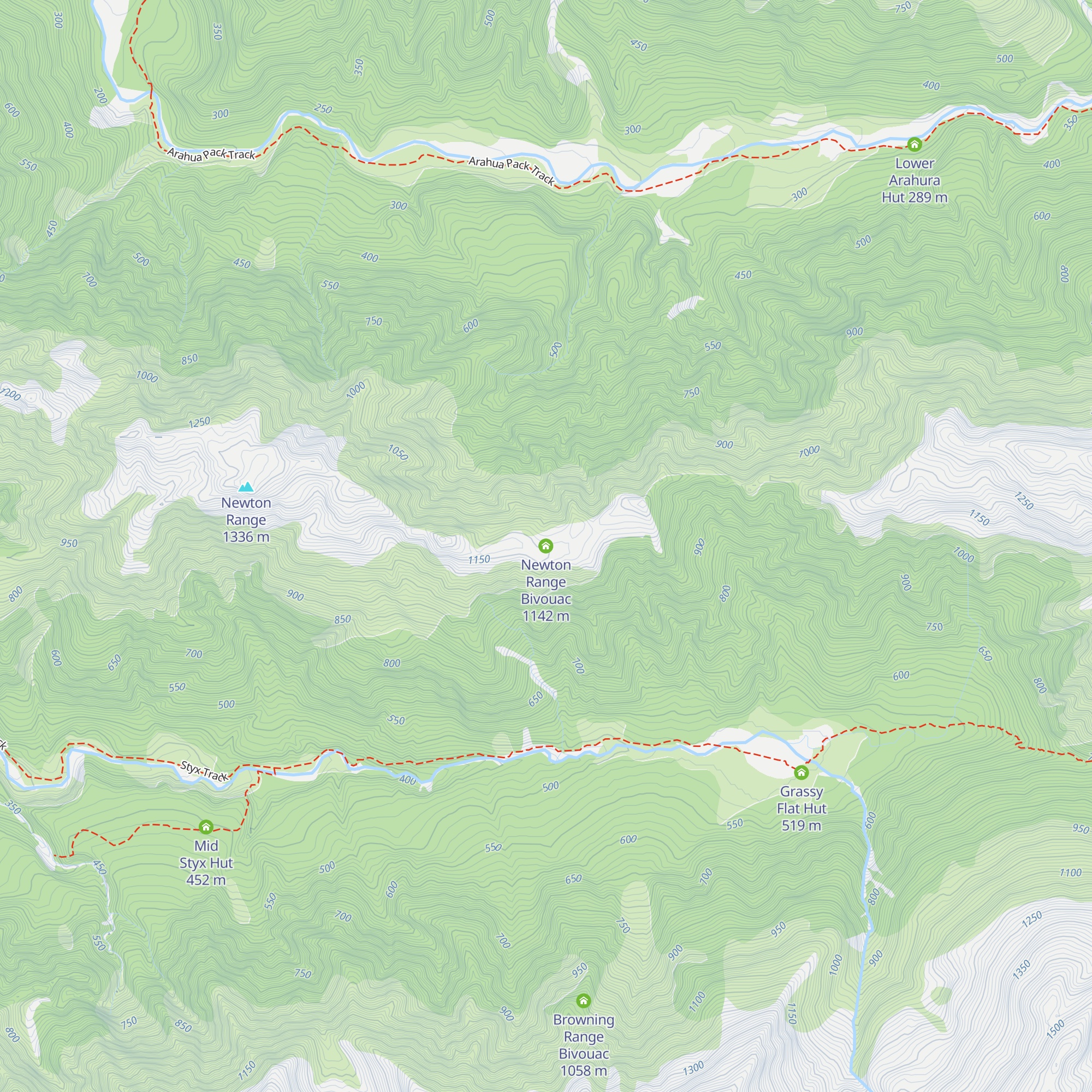 Newton Range Bivouac map