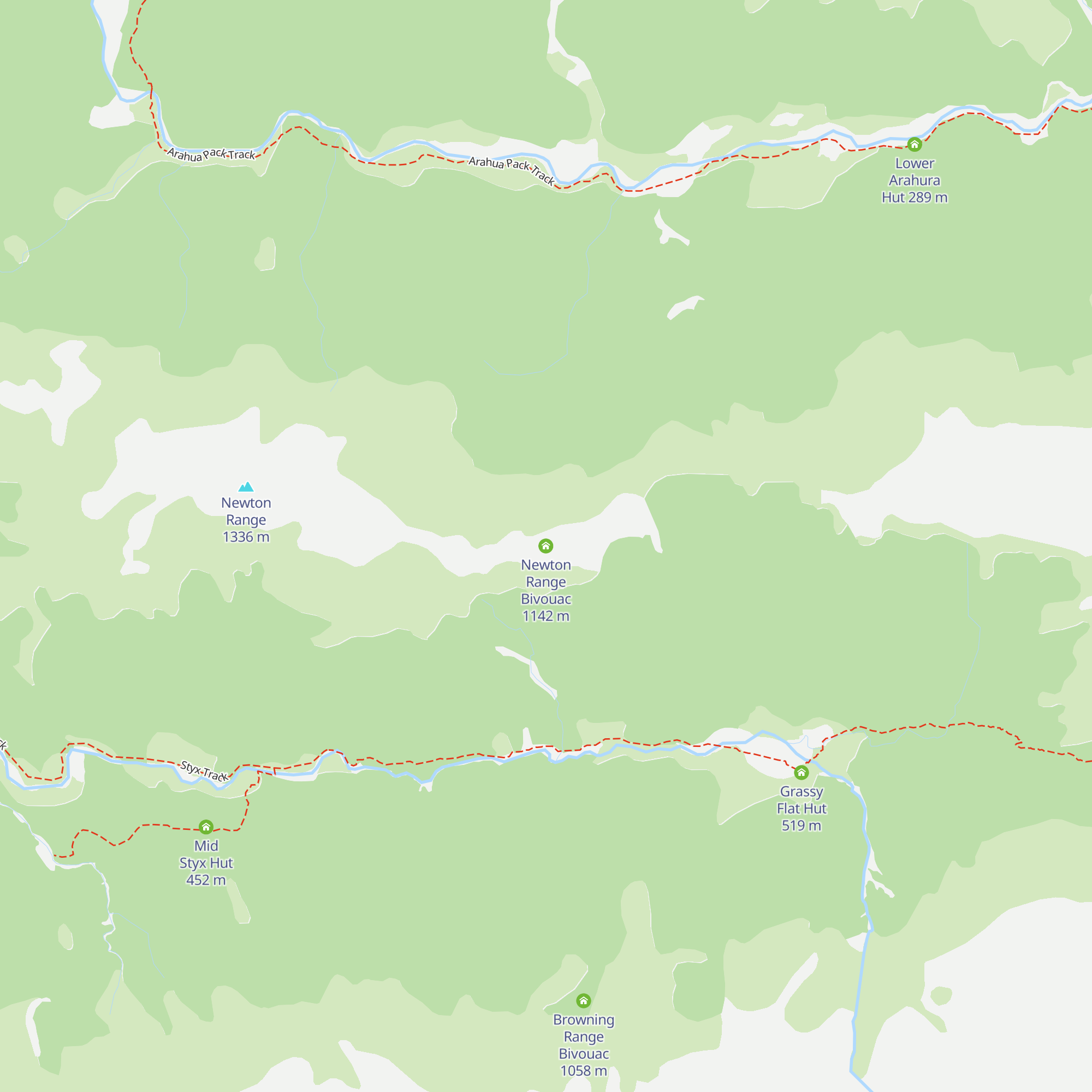 Newton Range Bivouac map