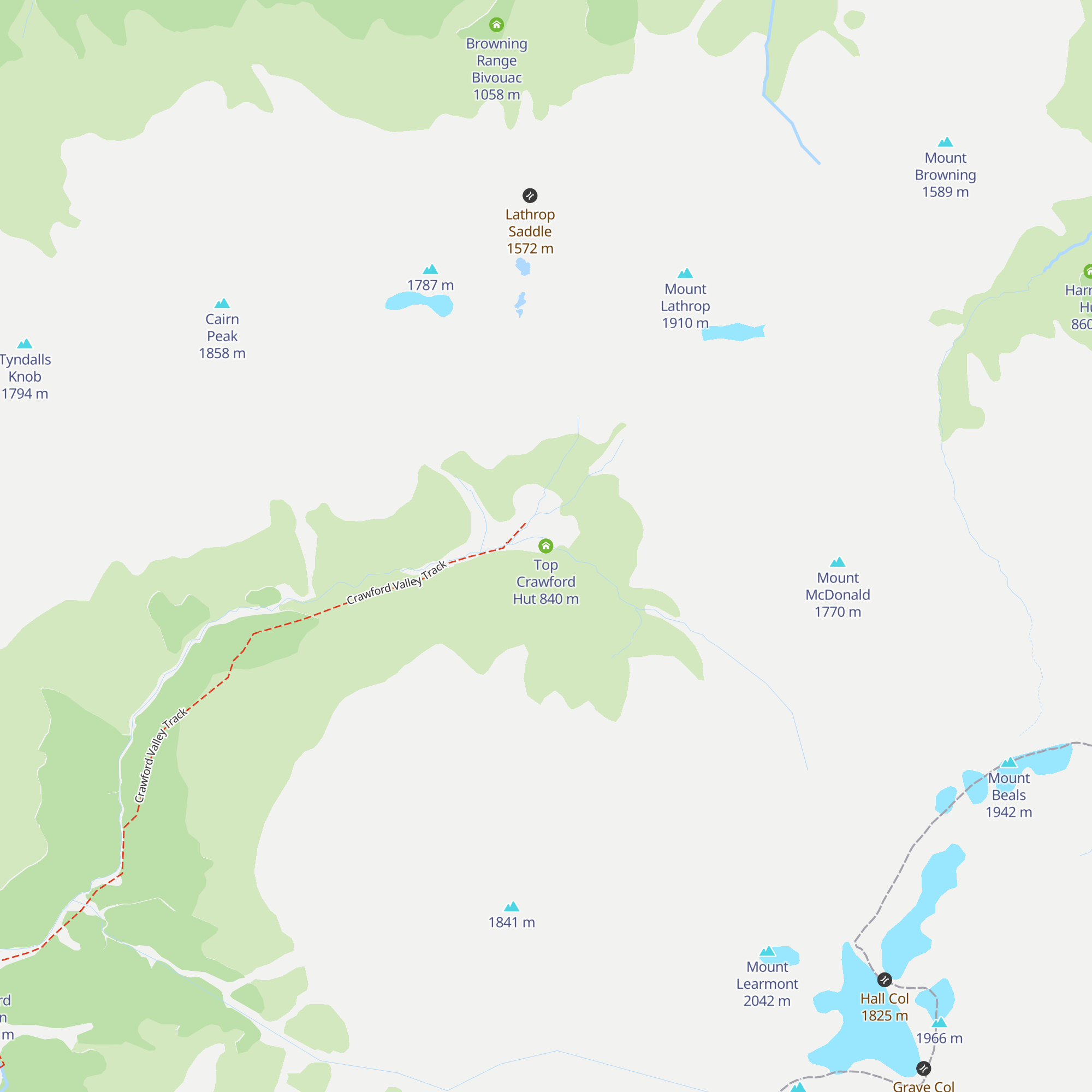 Top Crawford Hut map