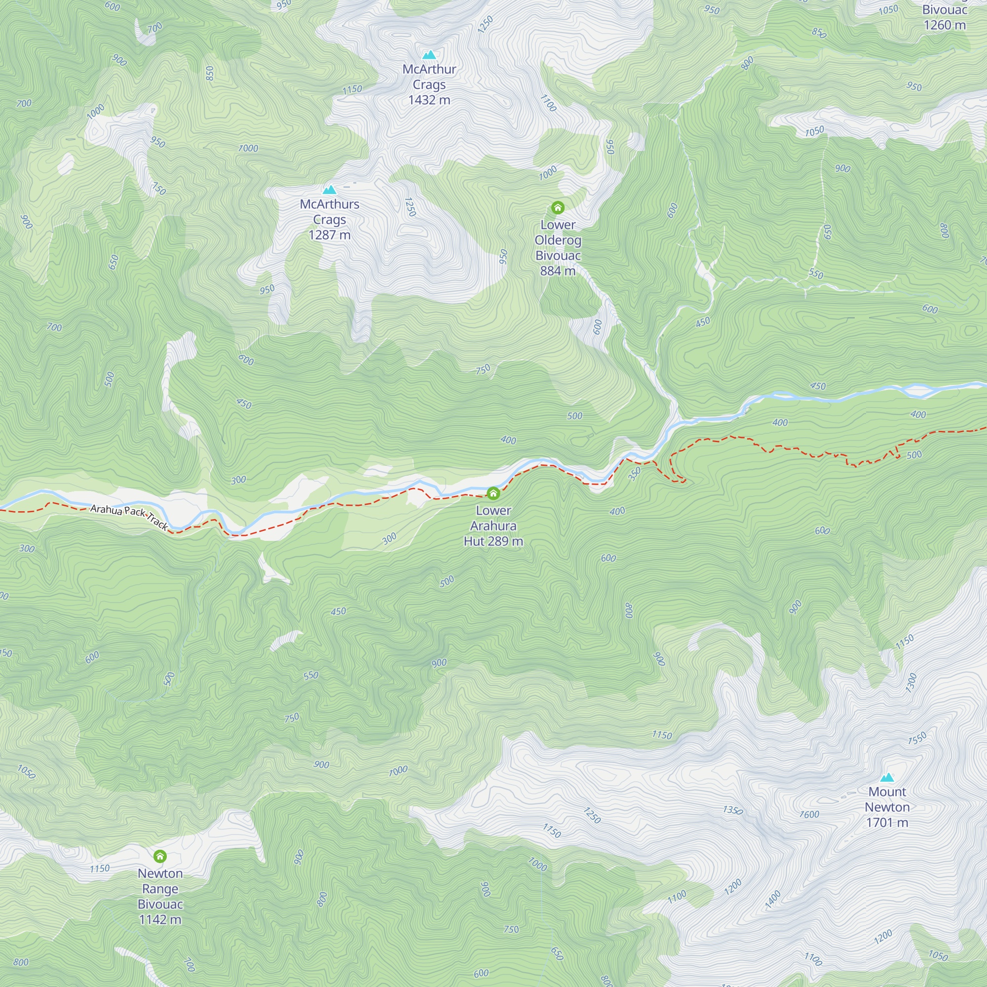 Lower Arahura Hut map