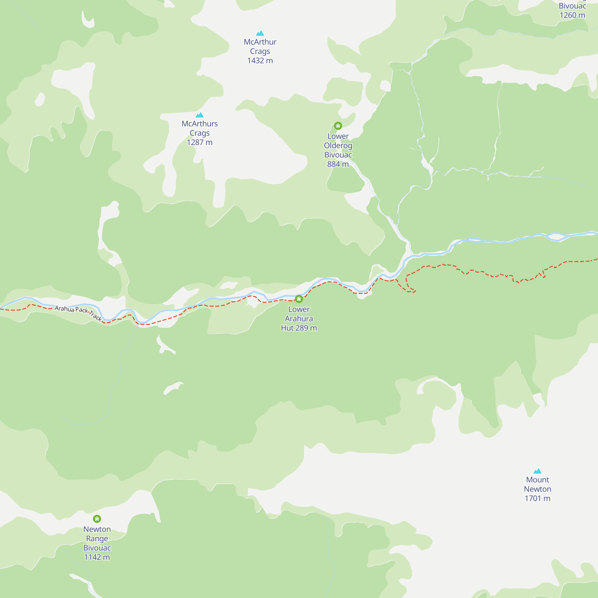 Lower Arahura Hut map
