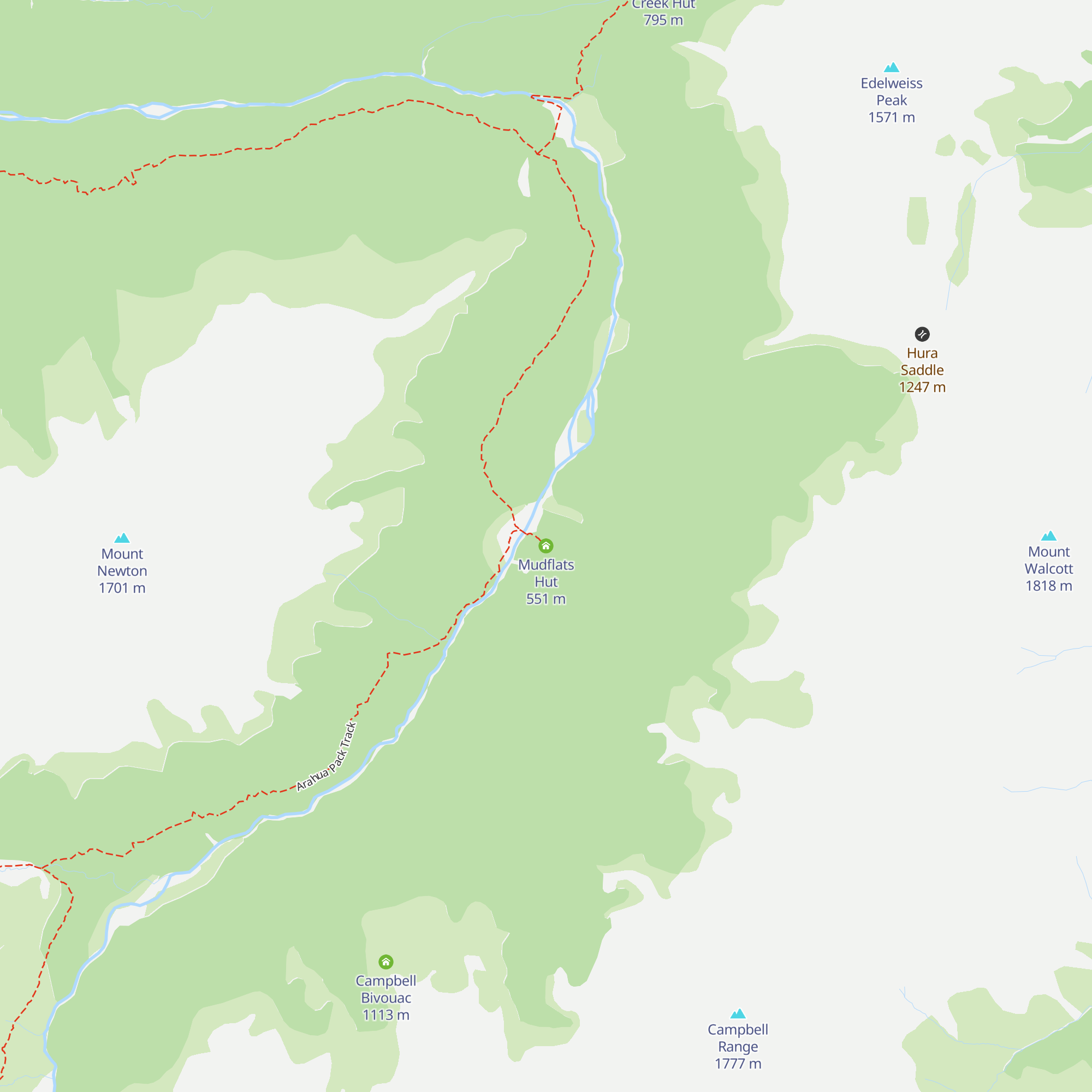 Mudflats Hut map