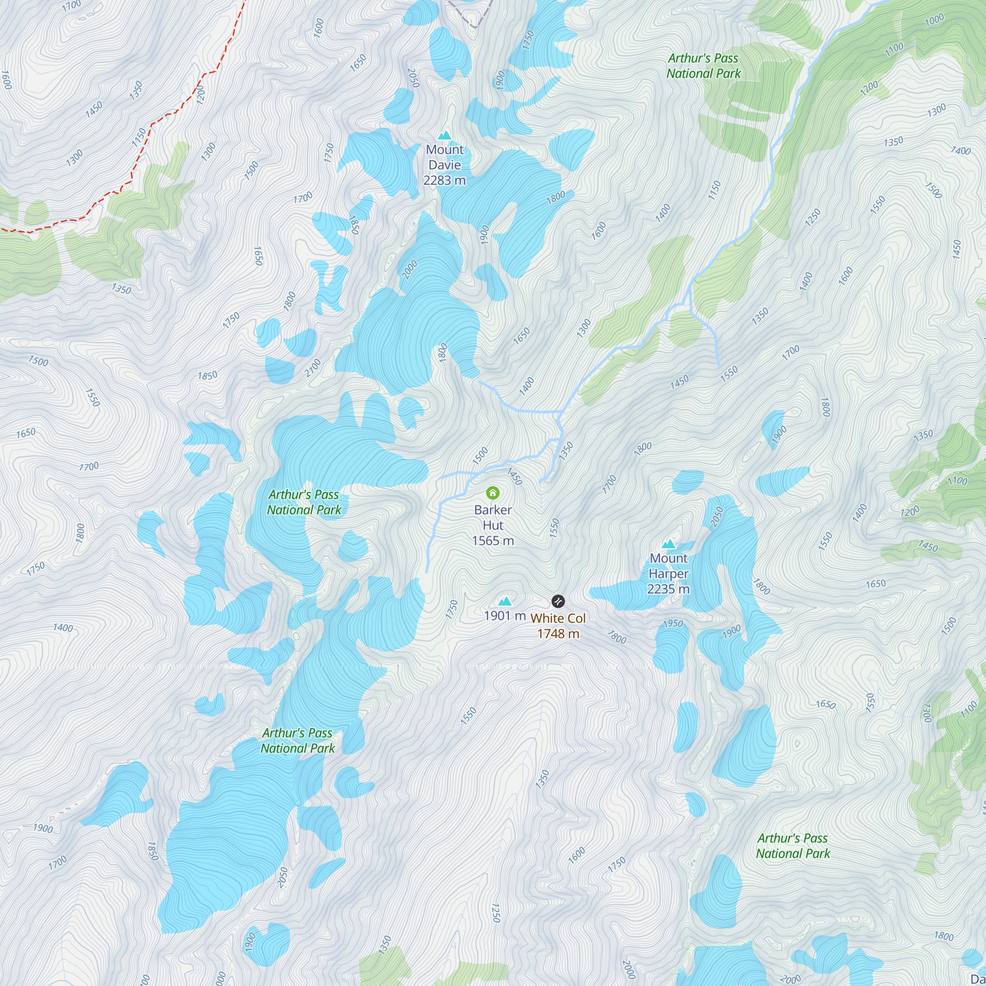 Barker Hut map