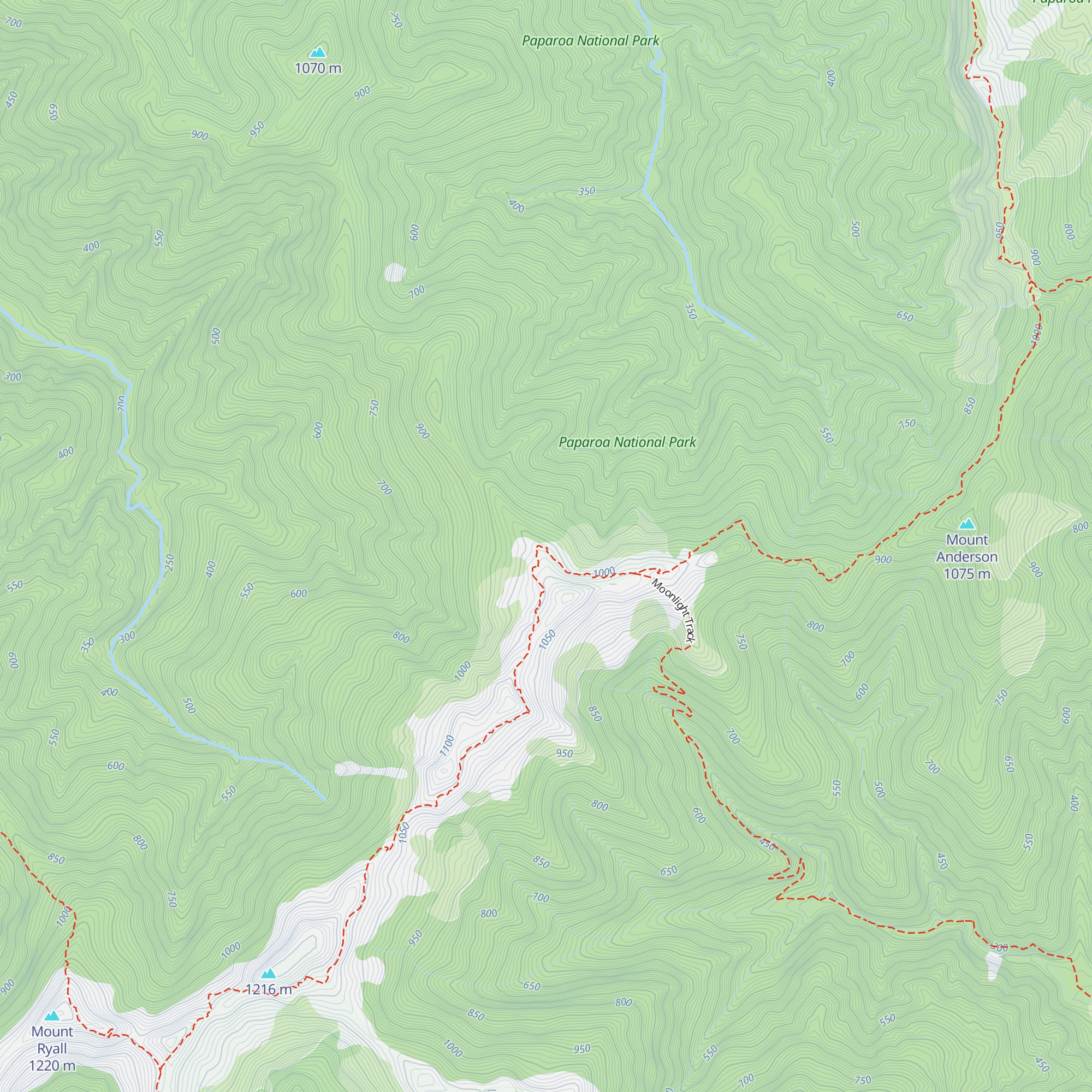 Moonlight Tops Hut map