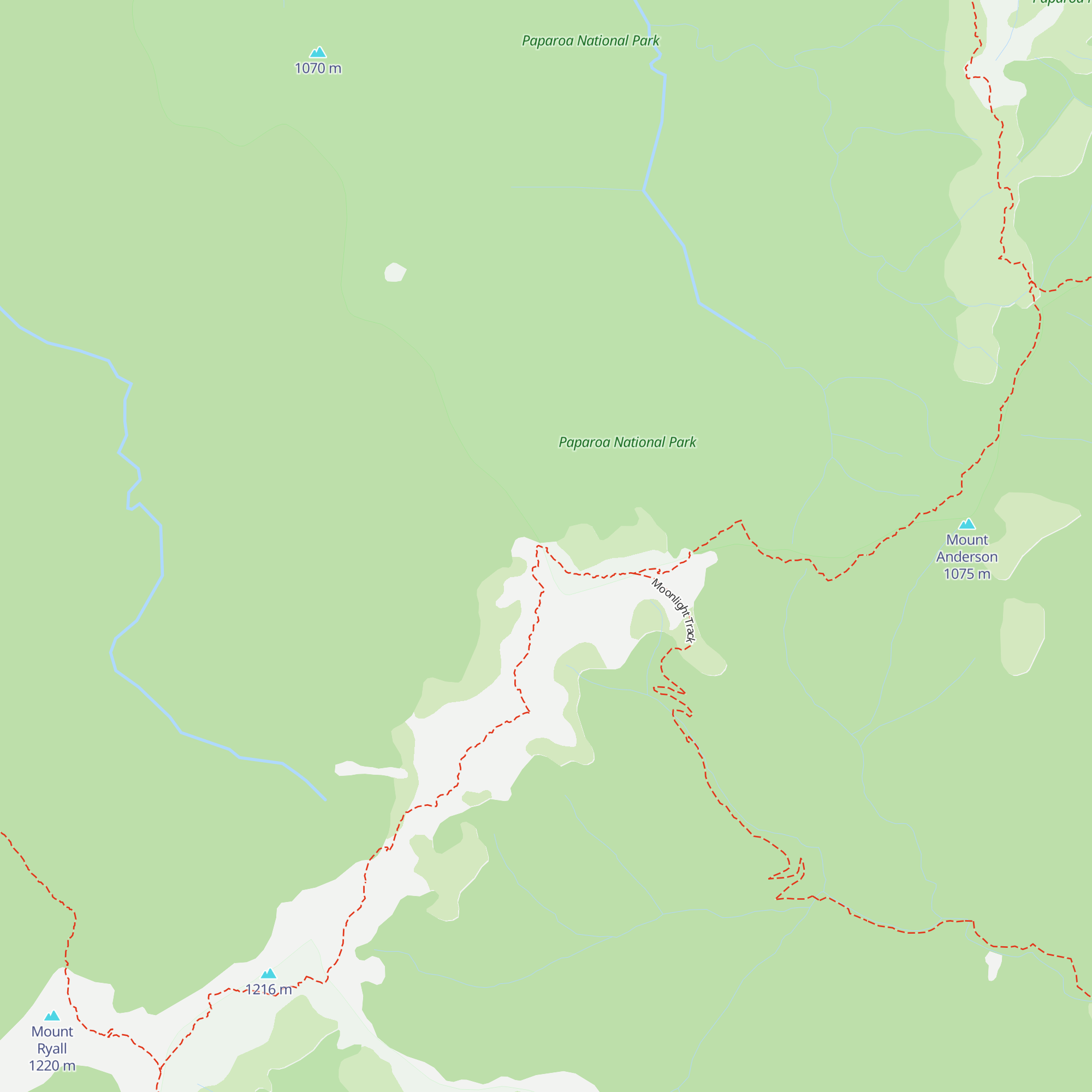 Moonlight Tops Hut map