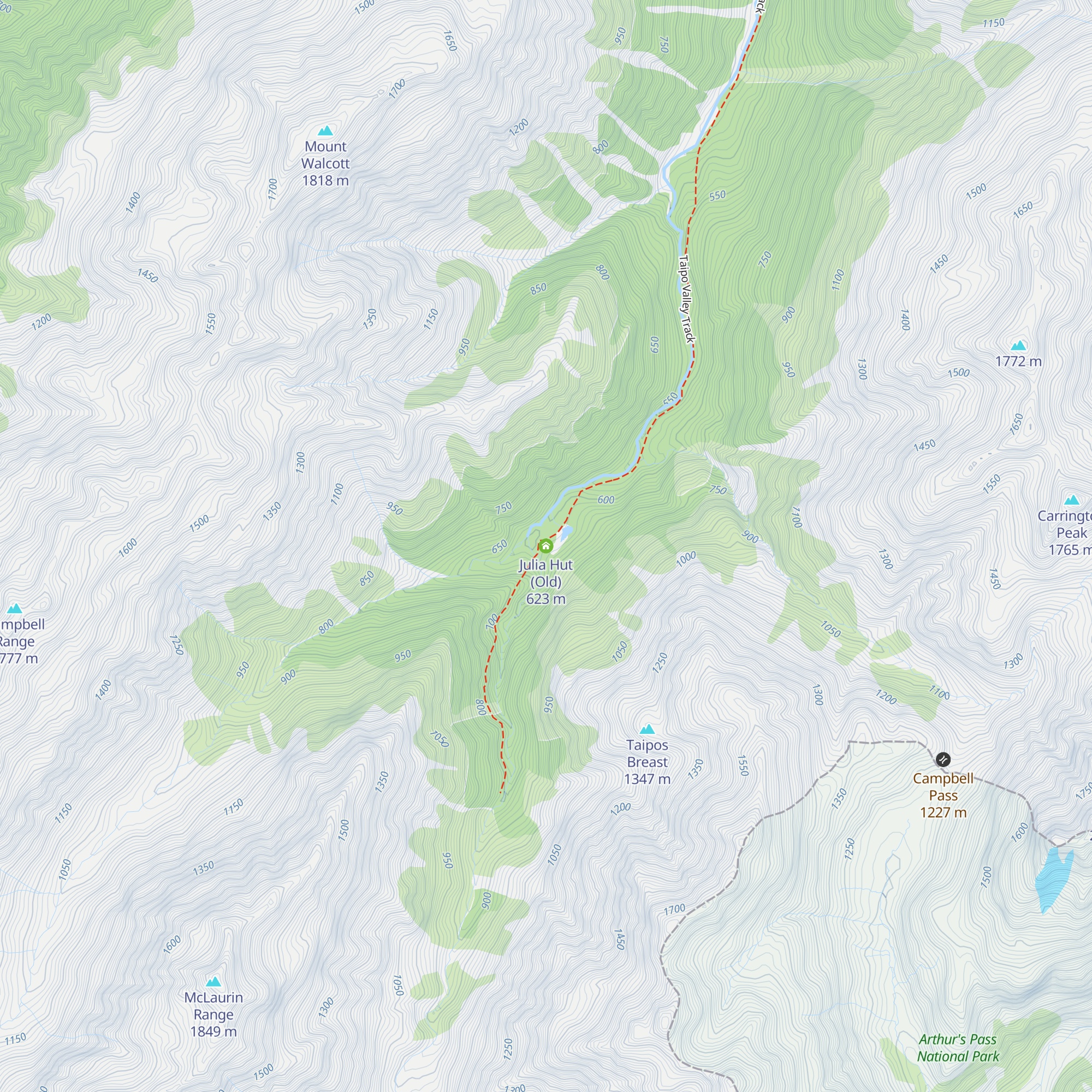 Julia Hut (Old) map