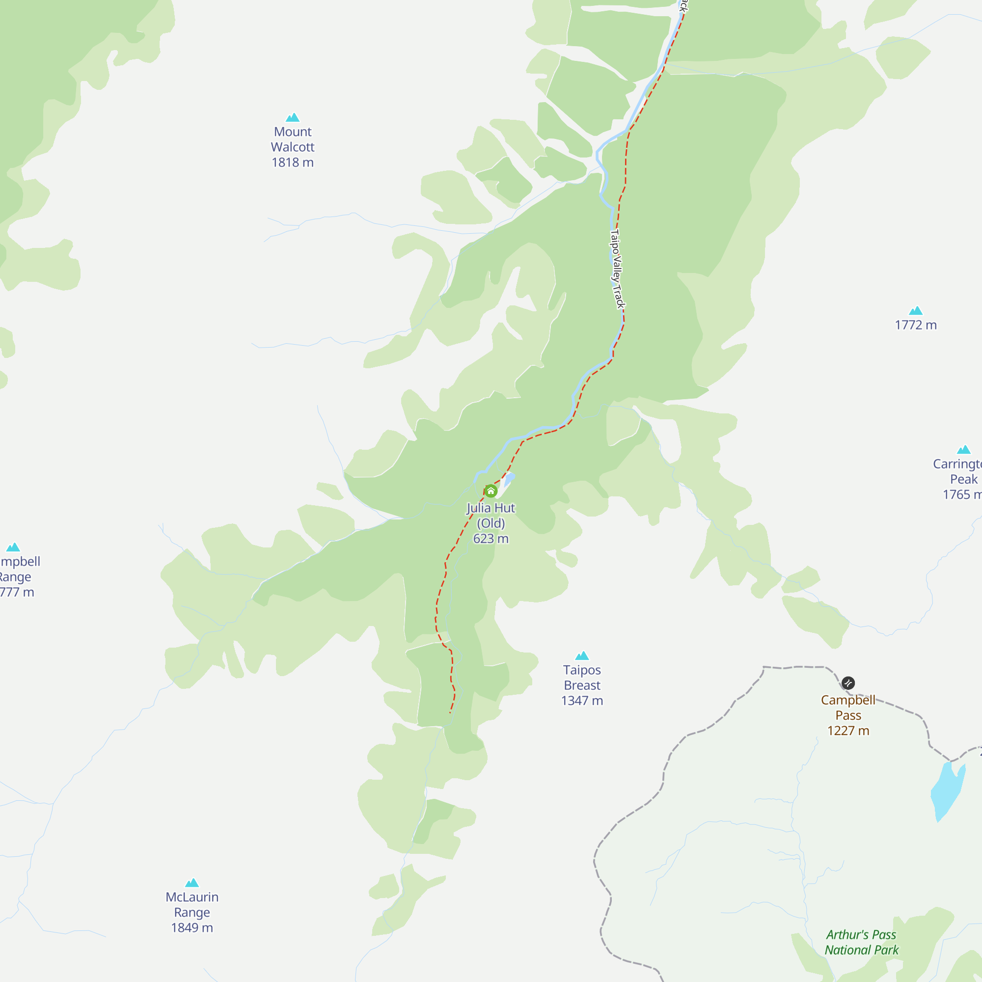 Julia Hut (Old) map