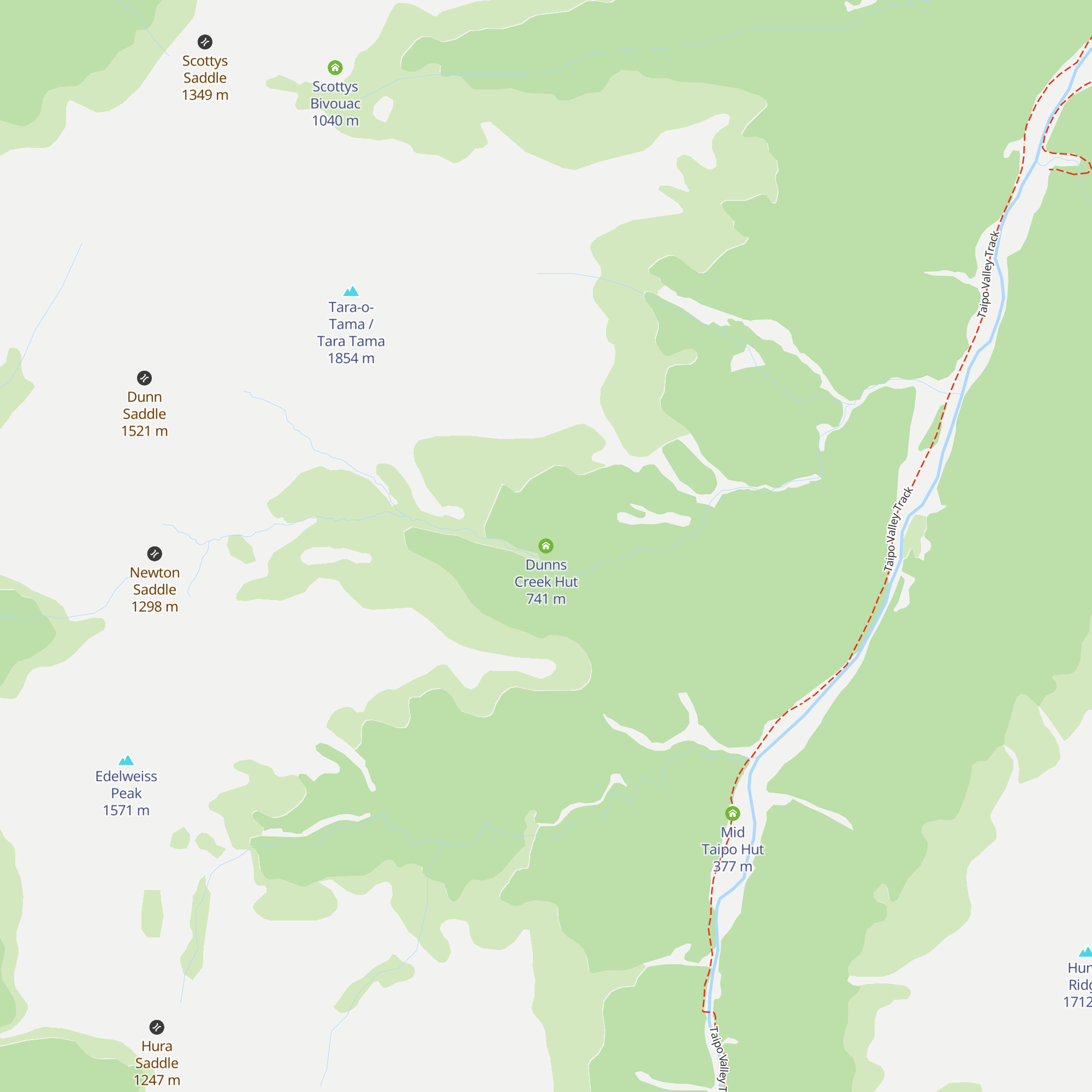 Dunns Creek Hut map