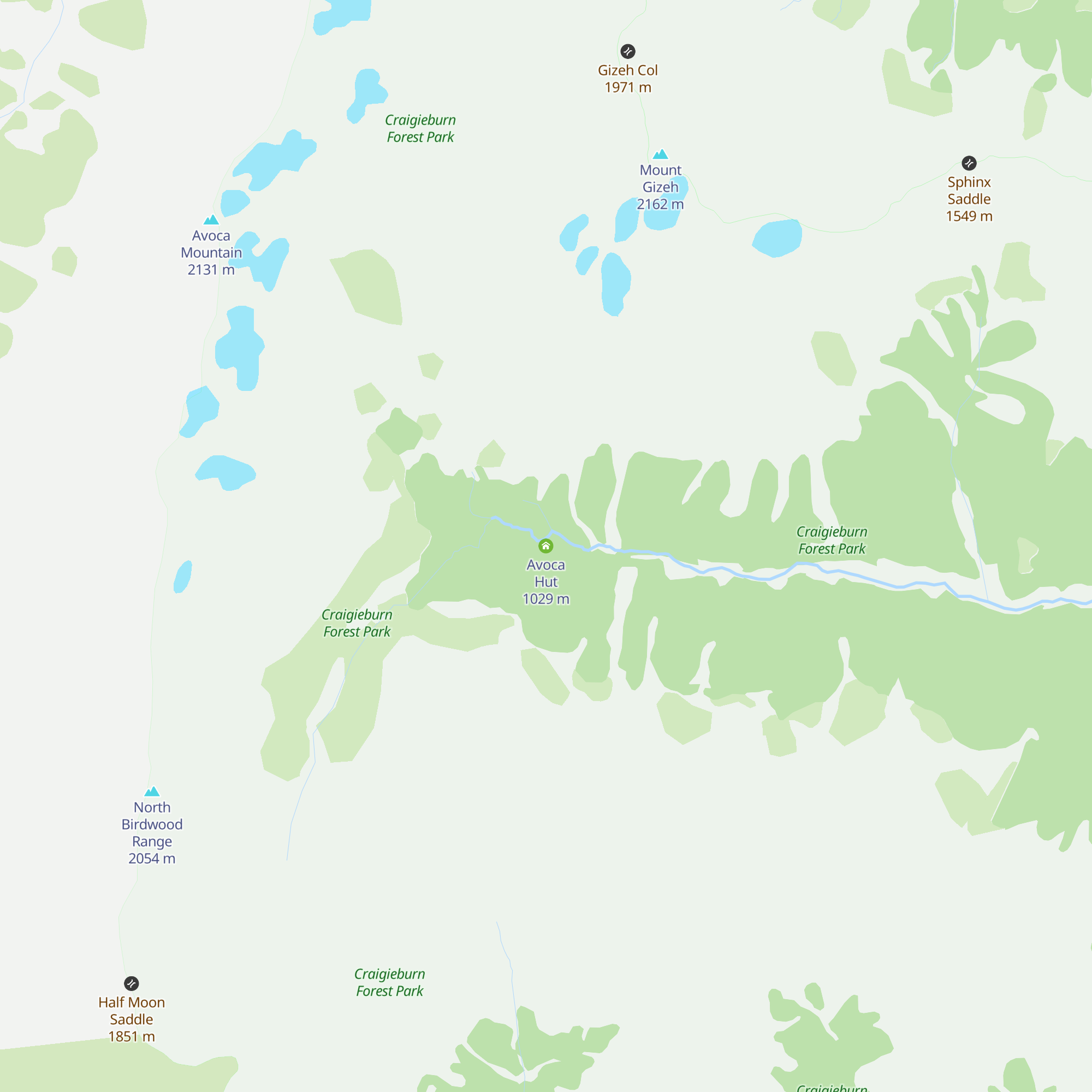 Avoca Hut map