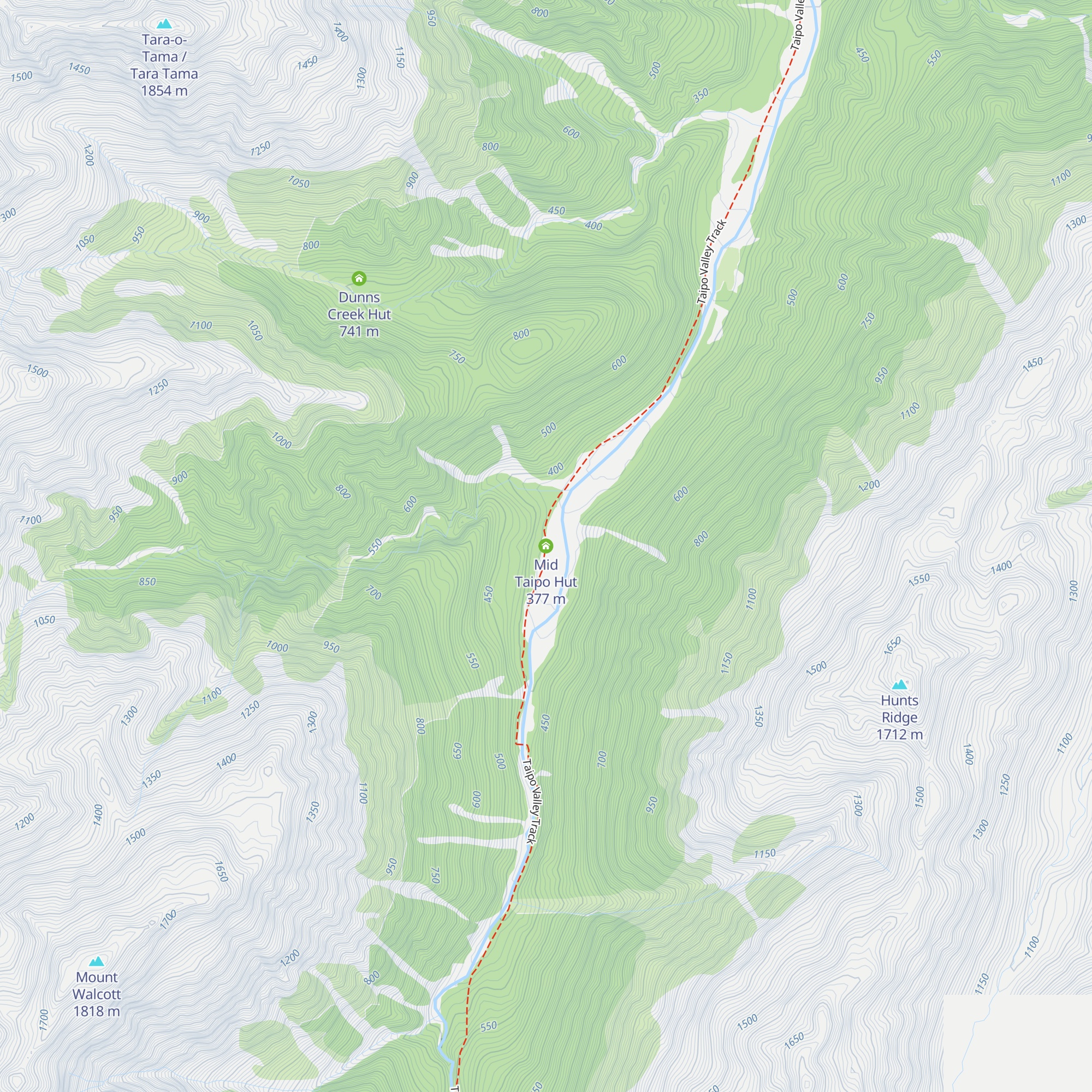Mid Taipo Hut map