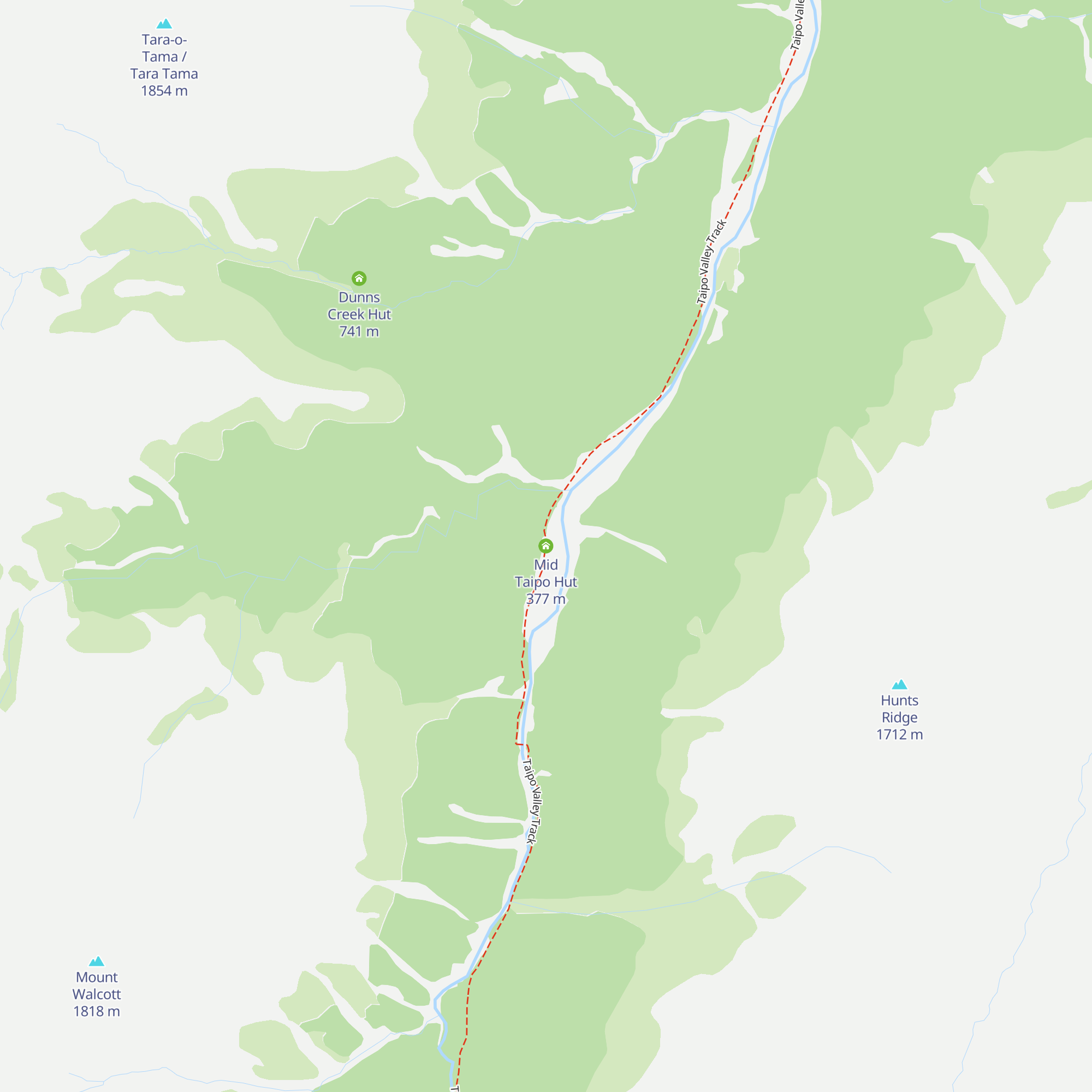 Mid Taipo Hut map