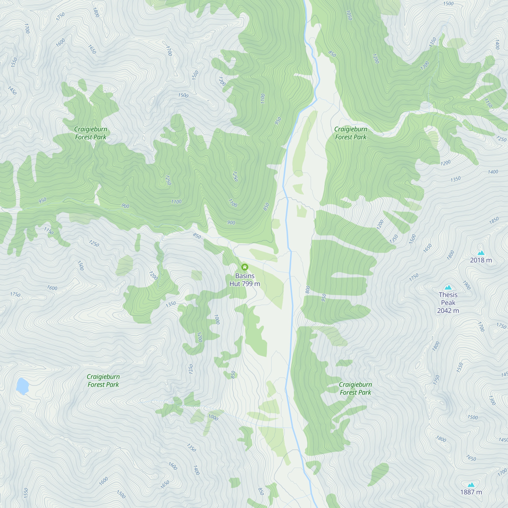 Old Basins Hut map