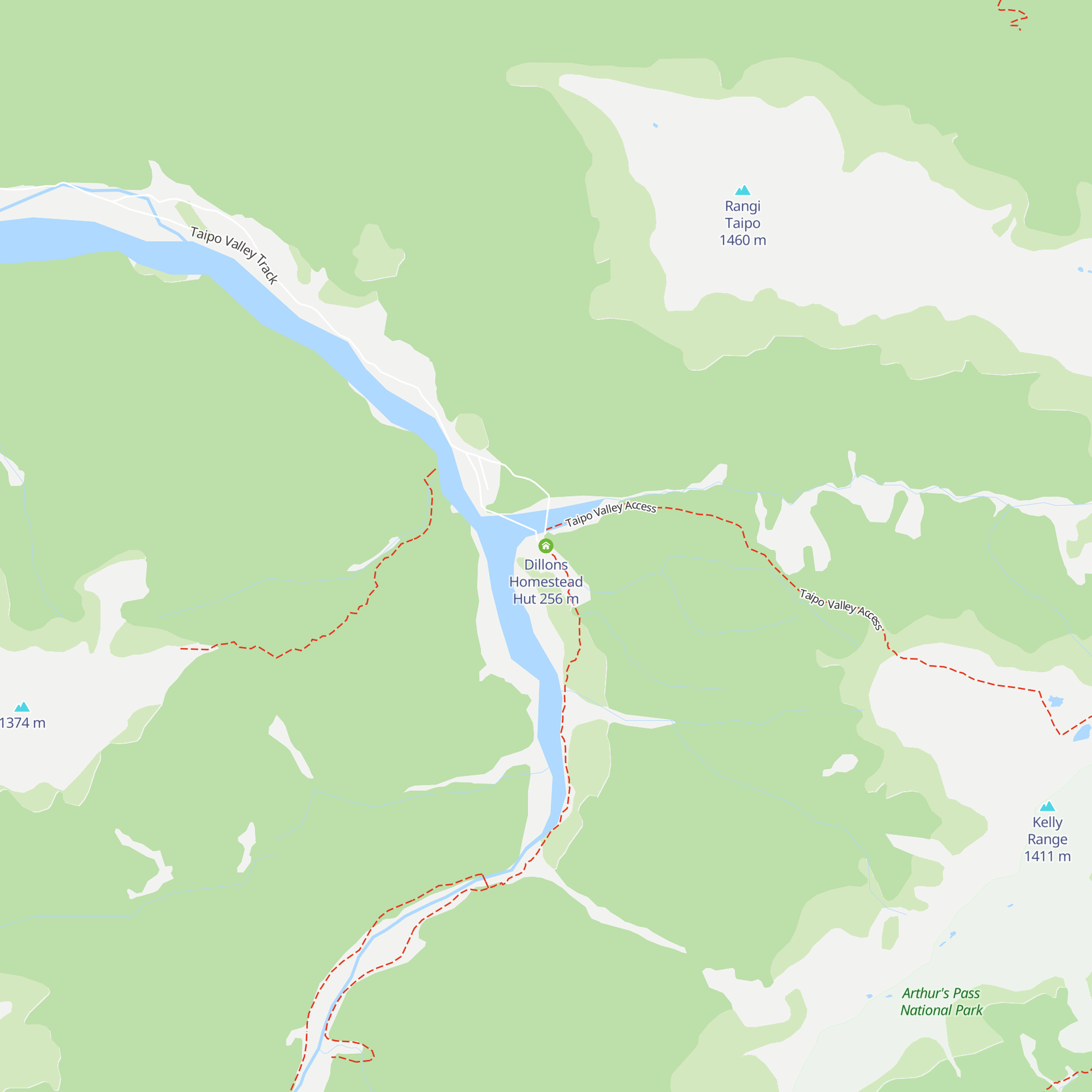 Dillons Homestead Hut map