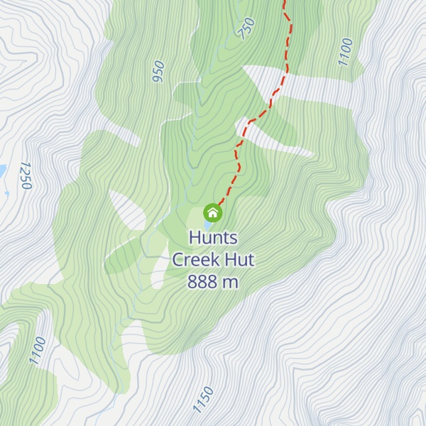 Map of Hunts Creek Hut