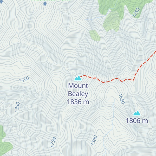Map of Mount Bealey