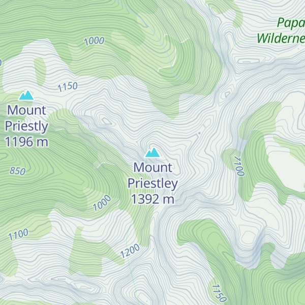 Map of Mount Priestley