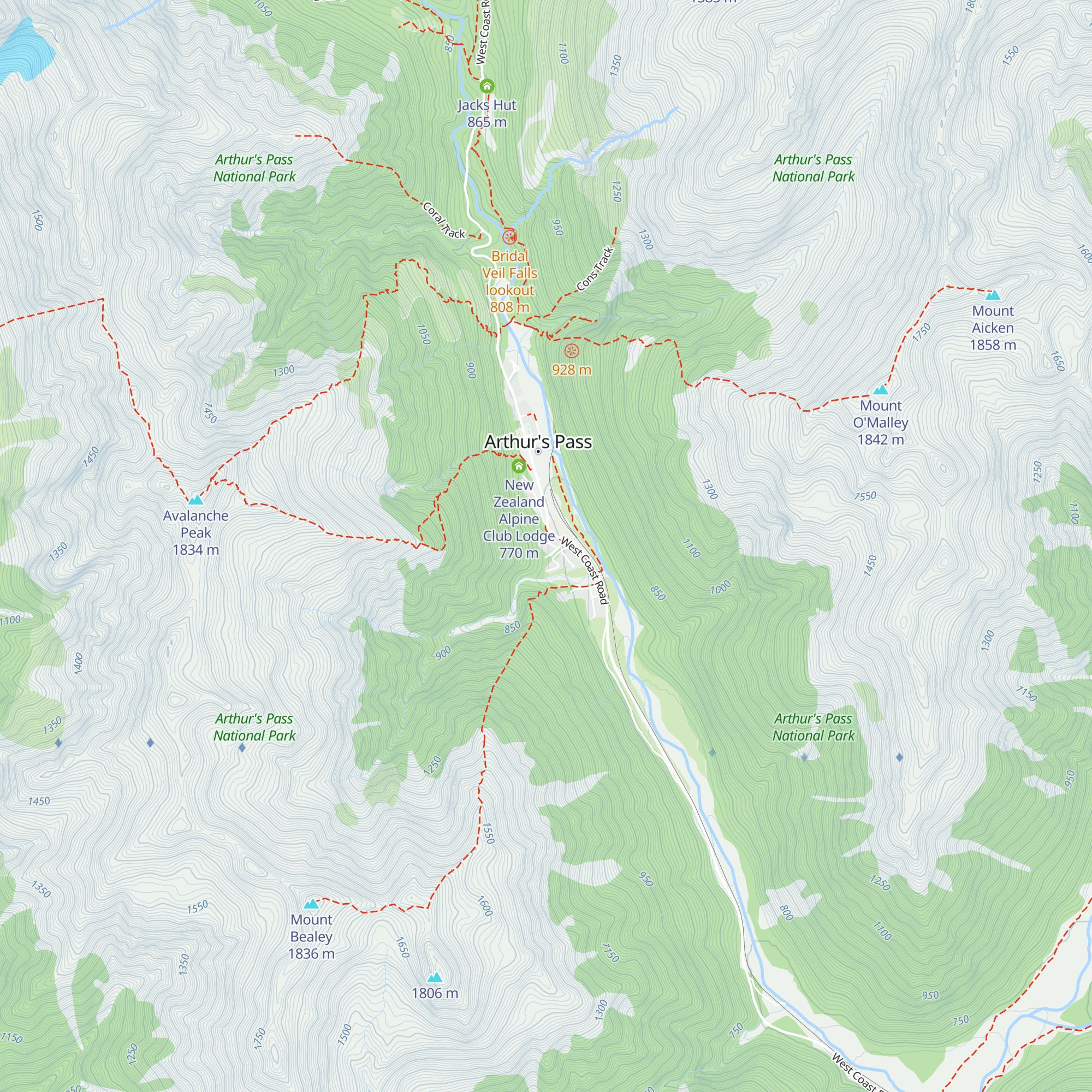 Christchurch Tramping Club Lodge map