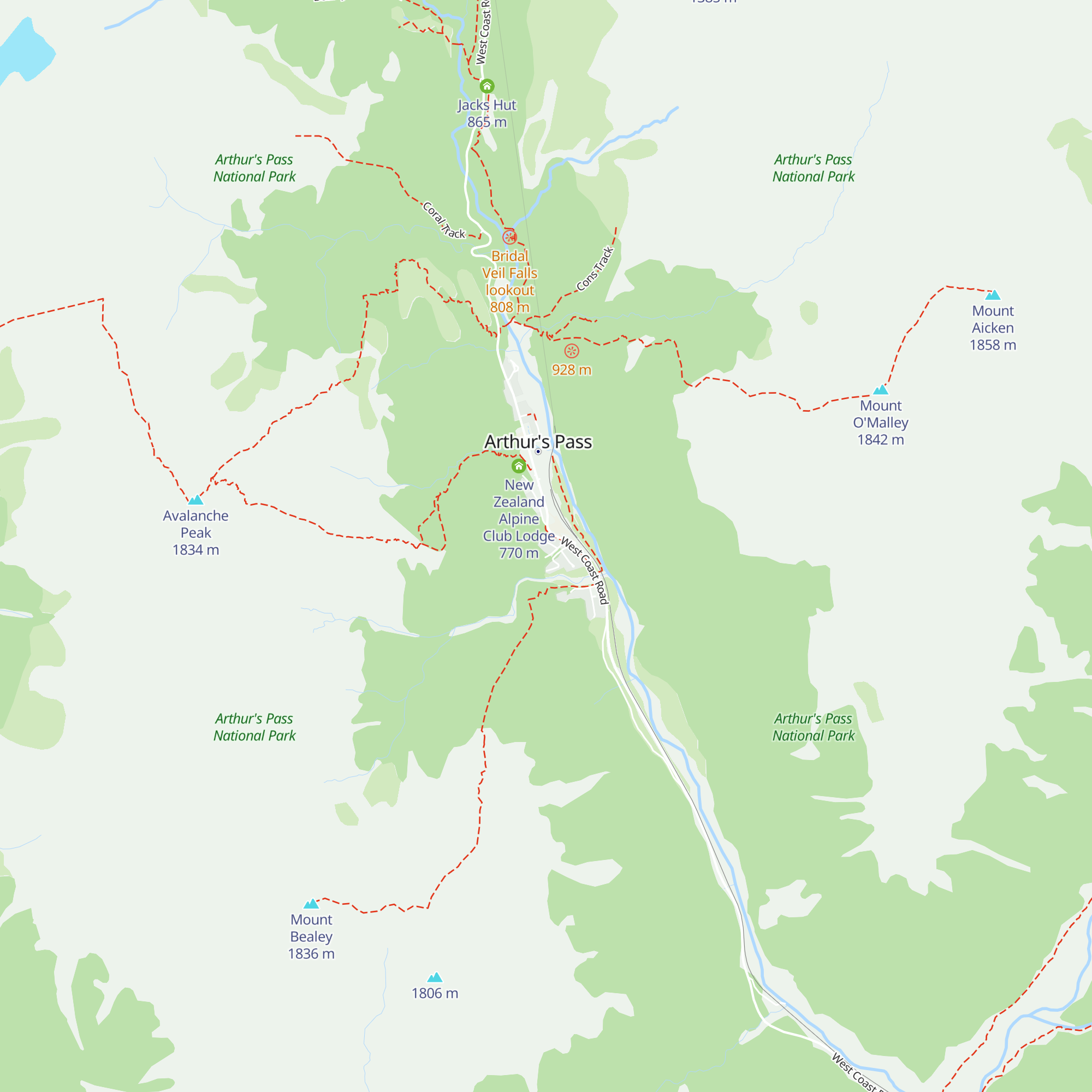 Christchurch Tramping Club Lodge map