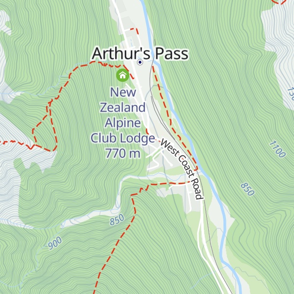 Map of Christchurch Tramping Club Lodge