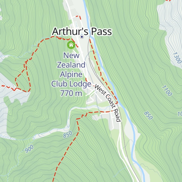 Map of The West Coast Alpine Club