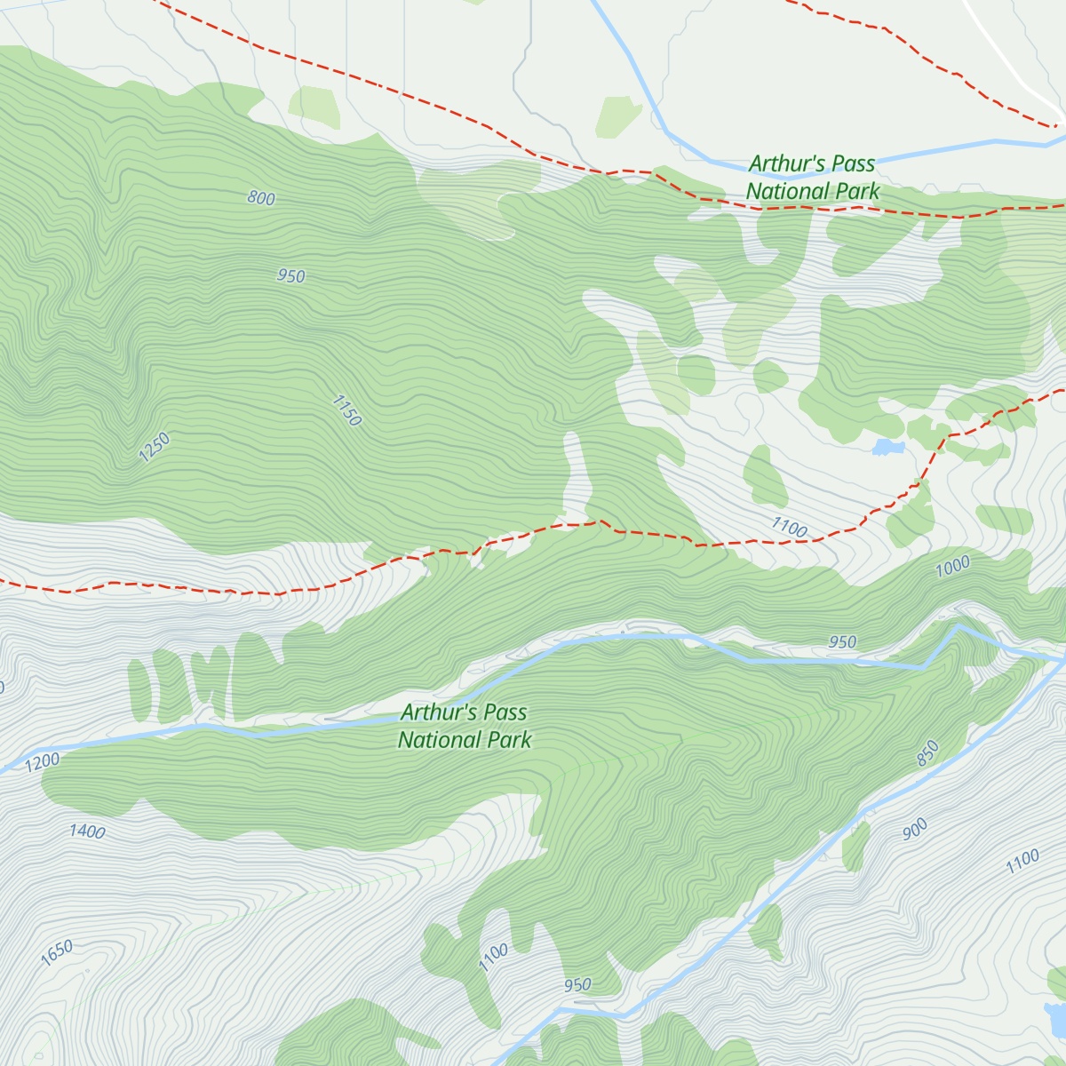 Bealey Spur Hut map