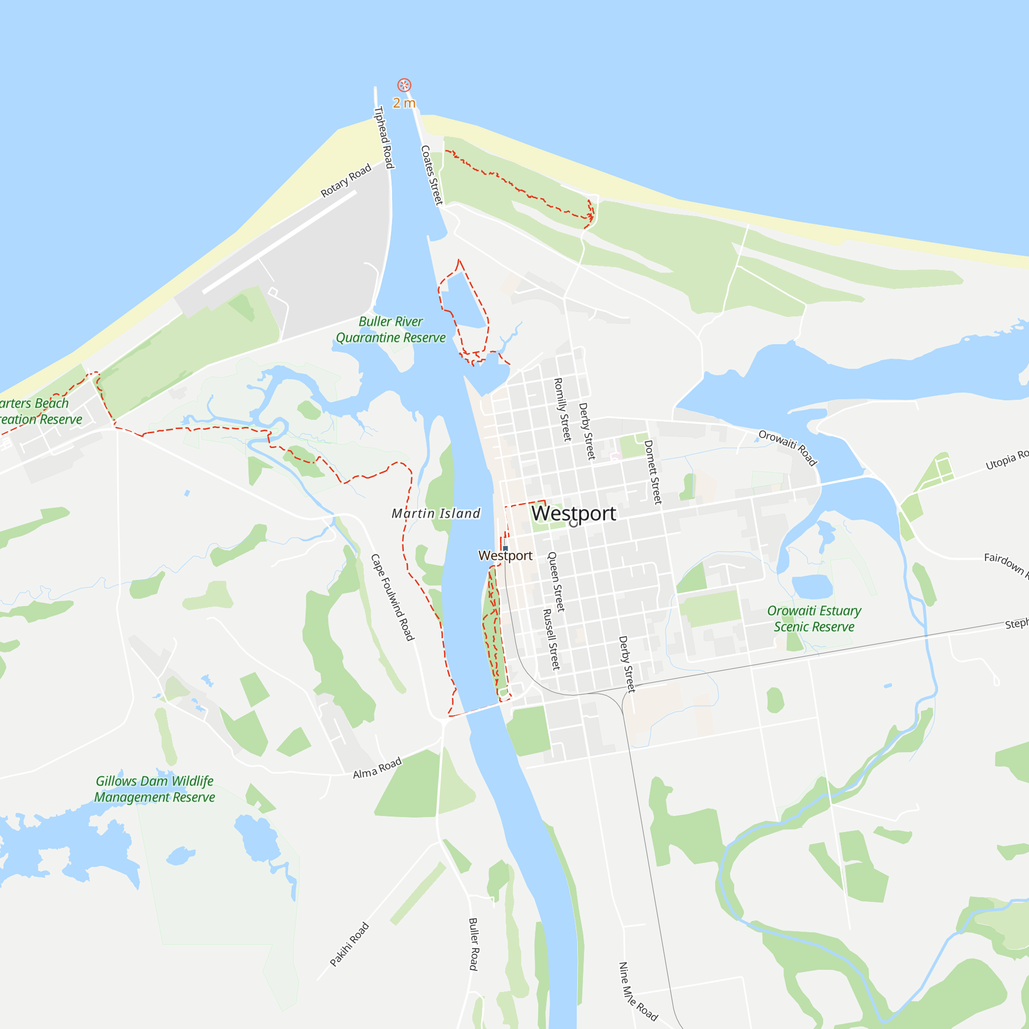 Westport i-SITE Visitor Information Centre map