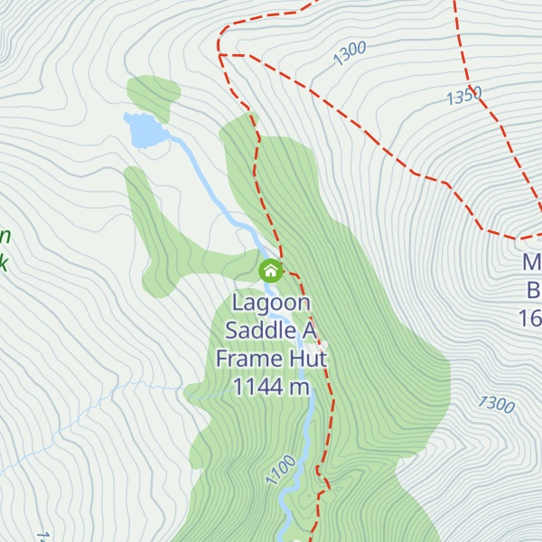 Map of Lagoon Saddle A Frame Hut
