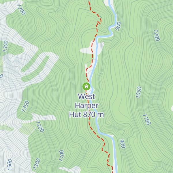 Map of West Harper Hut