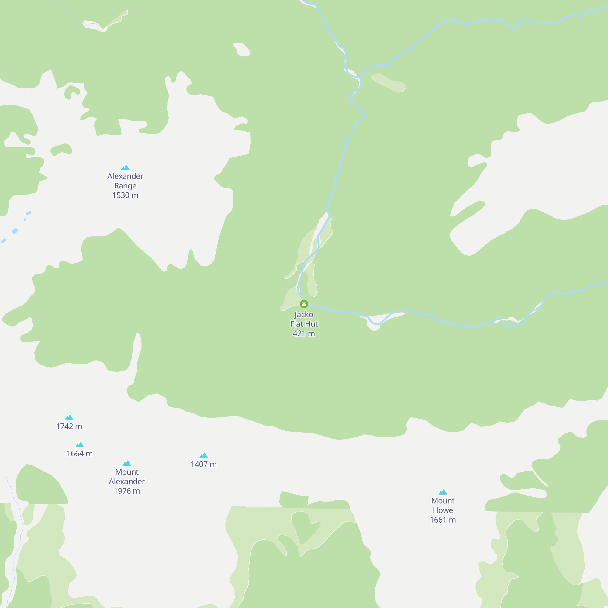 Jacko Flat Hut map