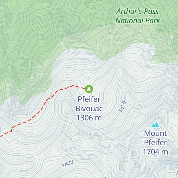 Map of Pfeifer Bivouac