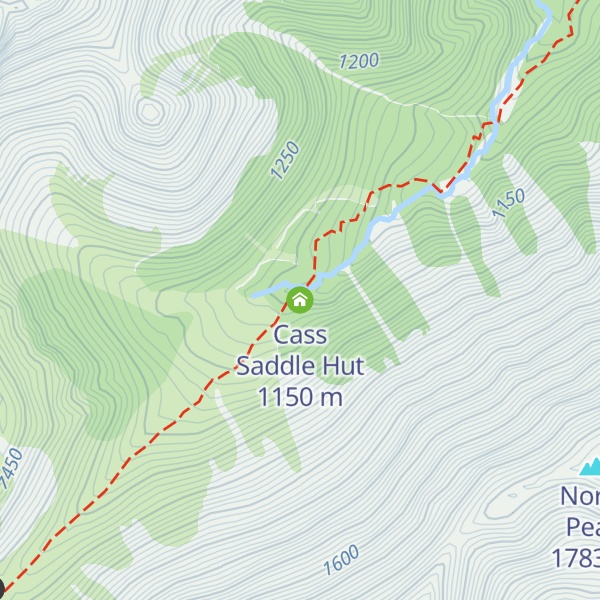 Map of Cass Saddle Hut