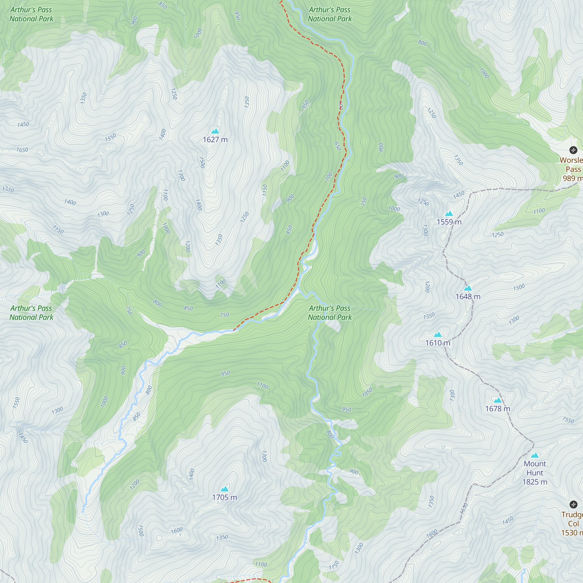 Otehake Hut map