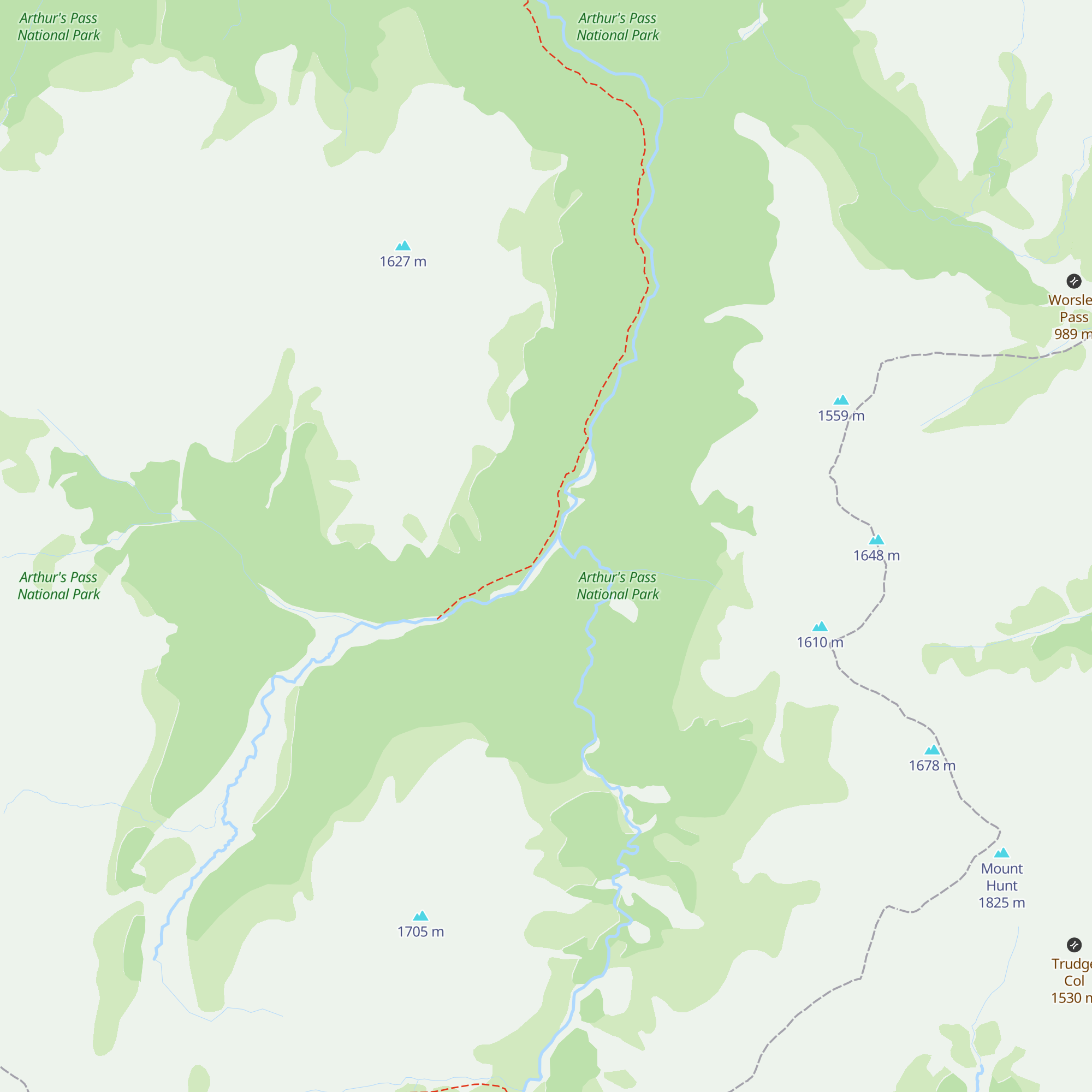 Otehake Hut map