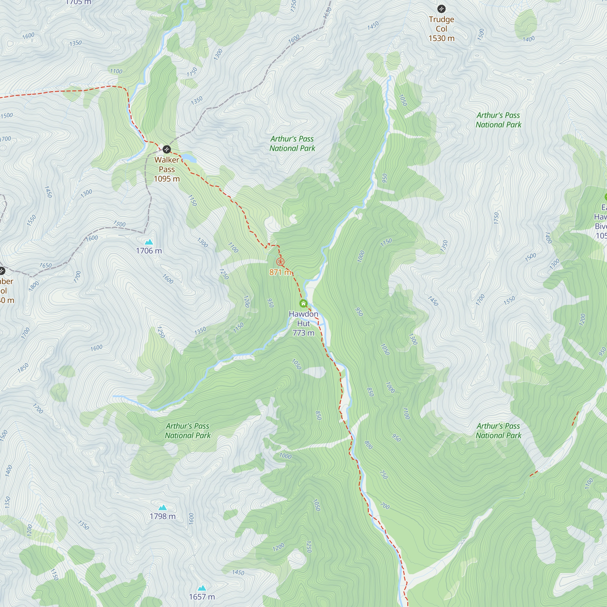 Hawdon Hut map