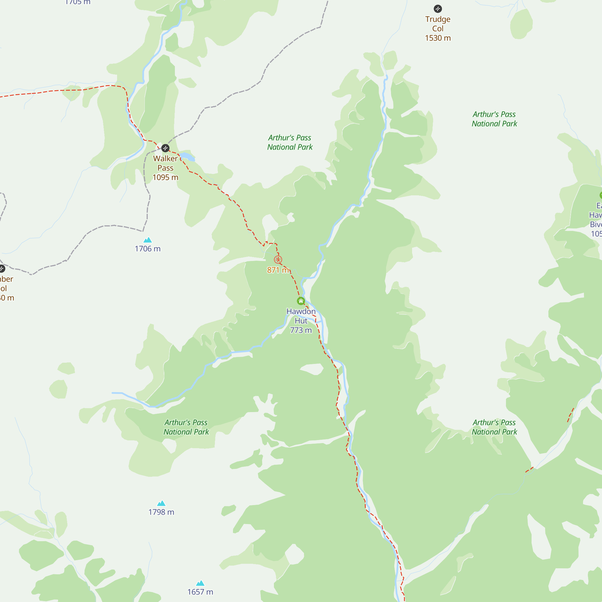 Hawdon Hut map